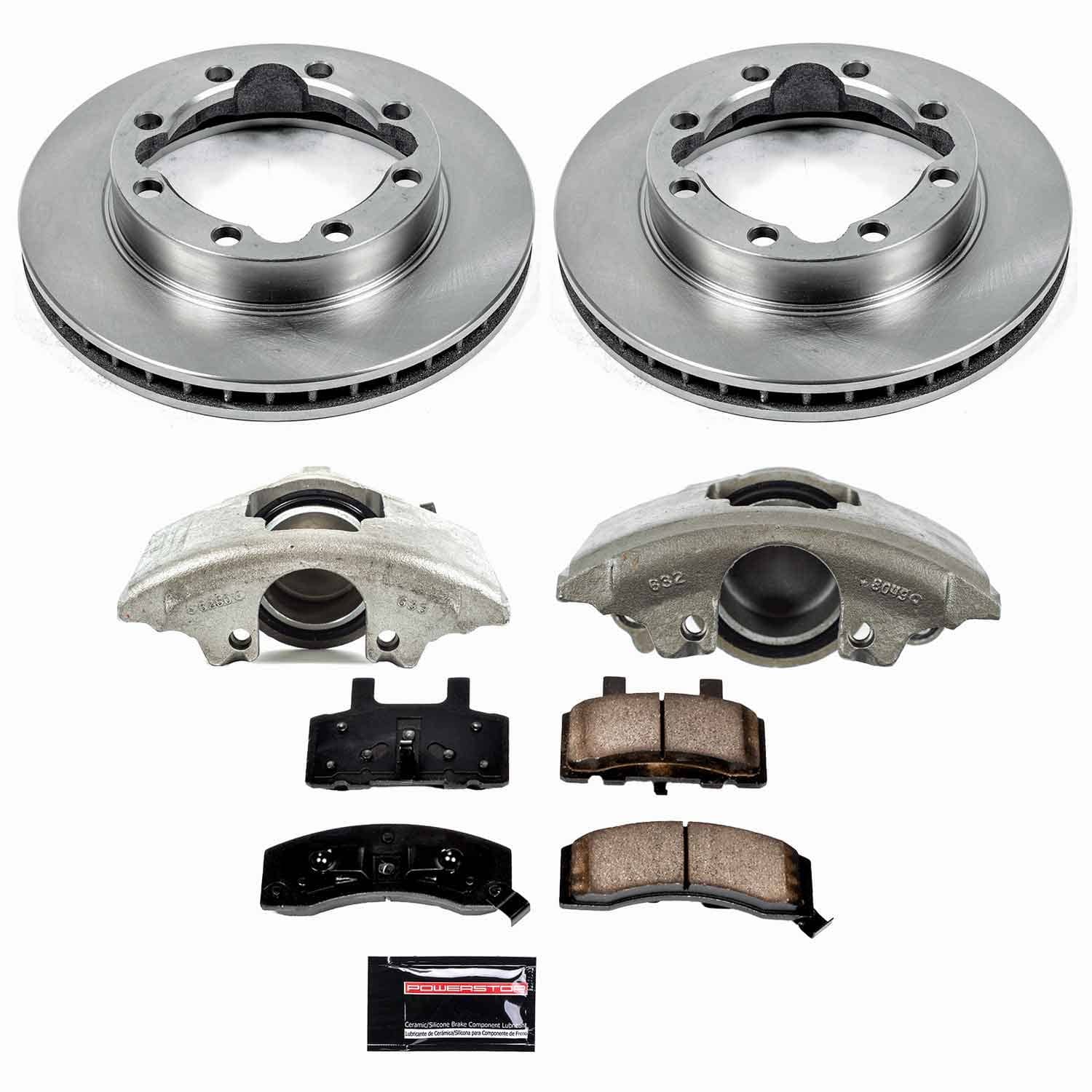Power Stop - KCOE1524 - Front - Disc Brake Pad/Caliper and Rotor Kit