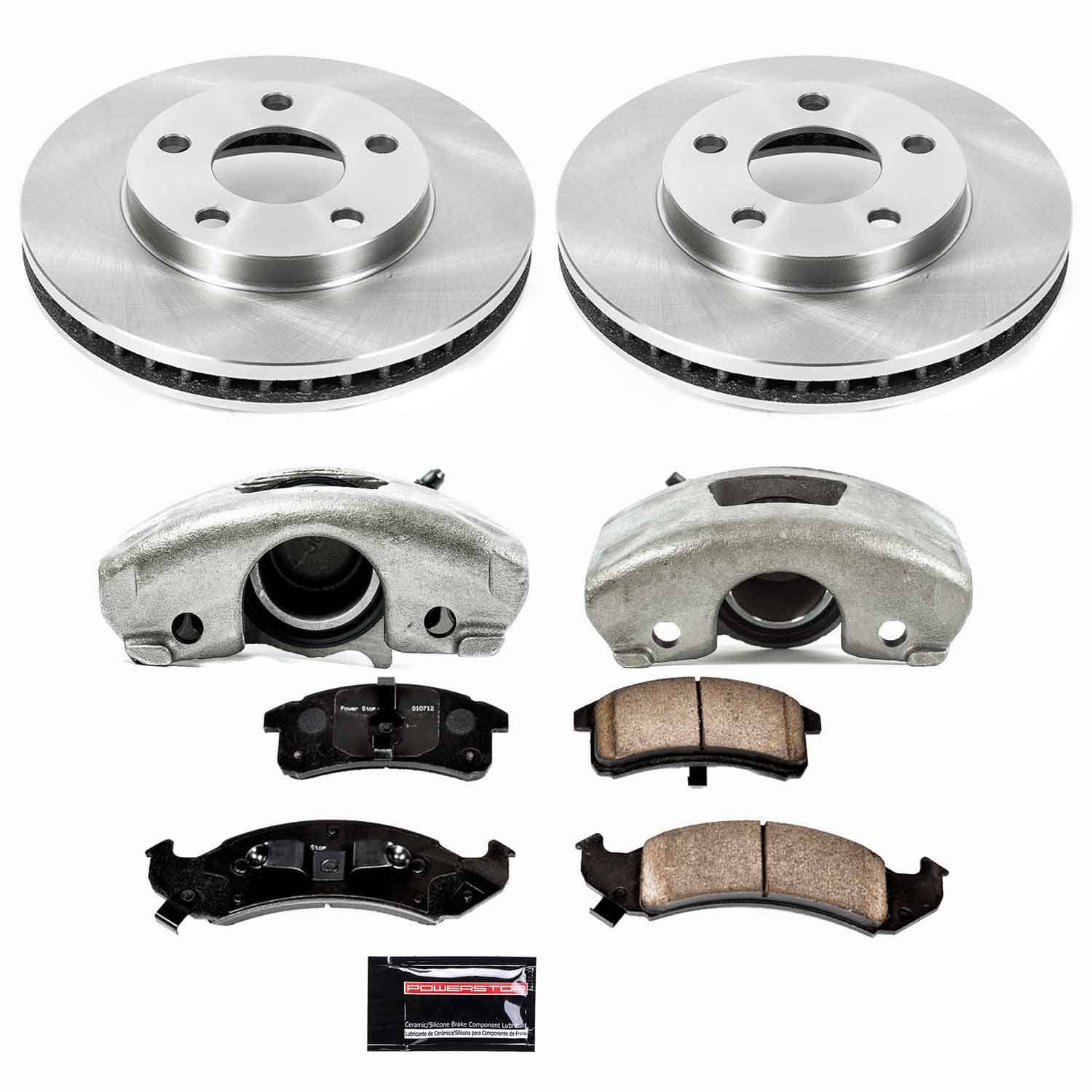 Power Stop - KCOE1534 - Front - Disc Brake Pad/Caliper and Rotor Kit