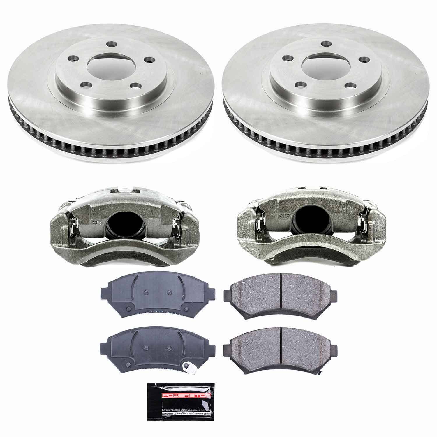 Power Stop - KCOE1542 - Front - Disc Brake Pad/Caliper and Rotor Kit
