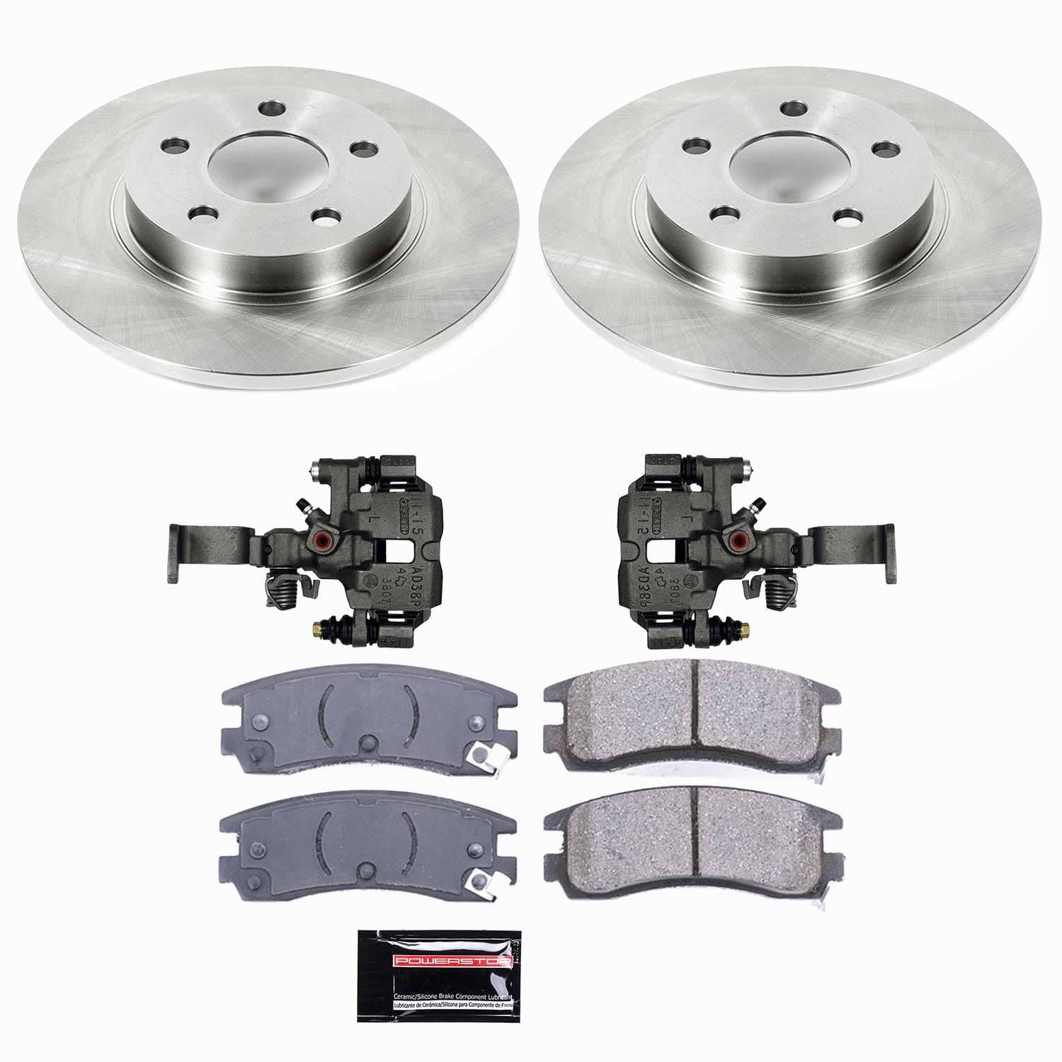 Power Stop - KCOE1566 - Rear - Disc Brake Pad/Caliper and Rotor Kit
