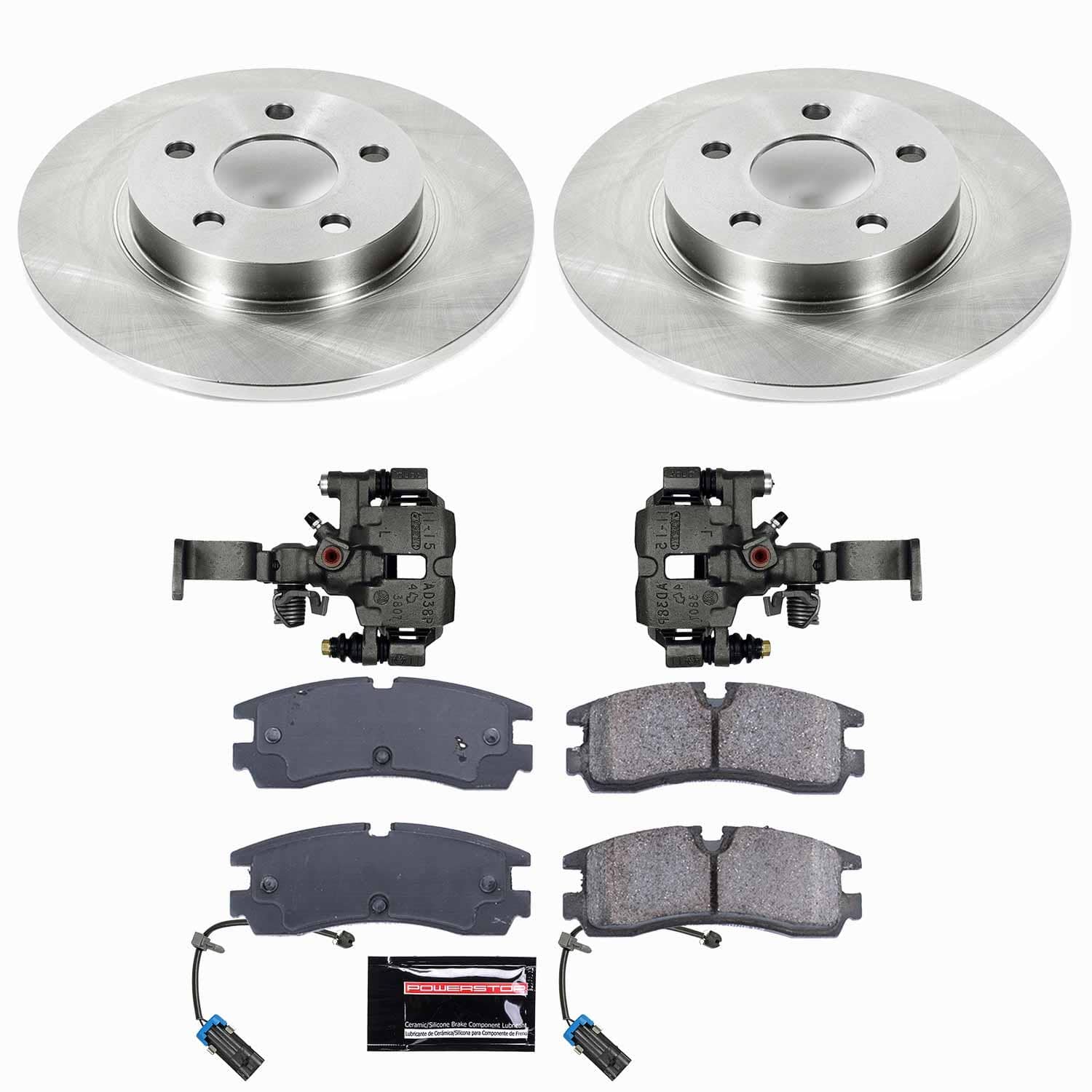 Power Stop - KCOE1567 - Rear - Disc Brake Pad/Caliper and Rotor Kit