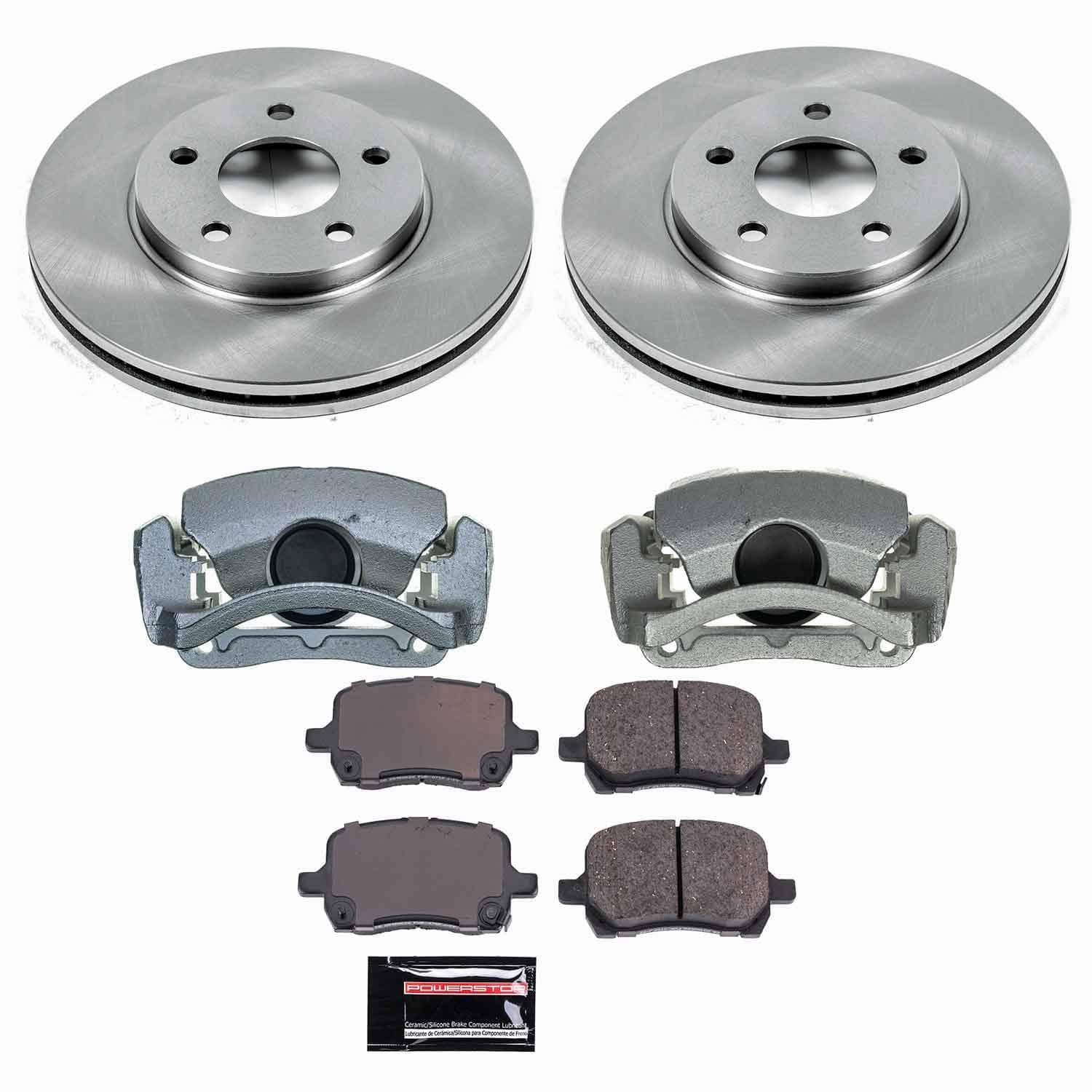 Power Stop - KCOE1617 - Front - Disc Brake Pad/Caliper and Rotor Kit