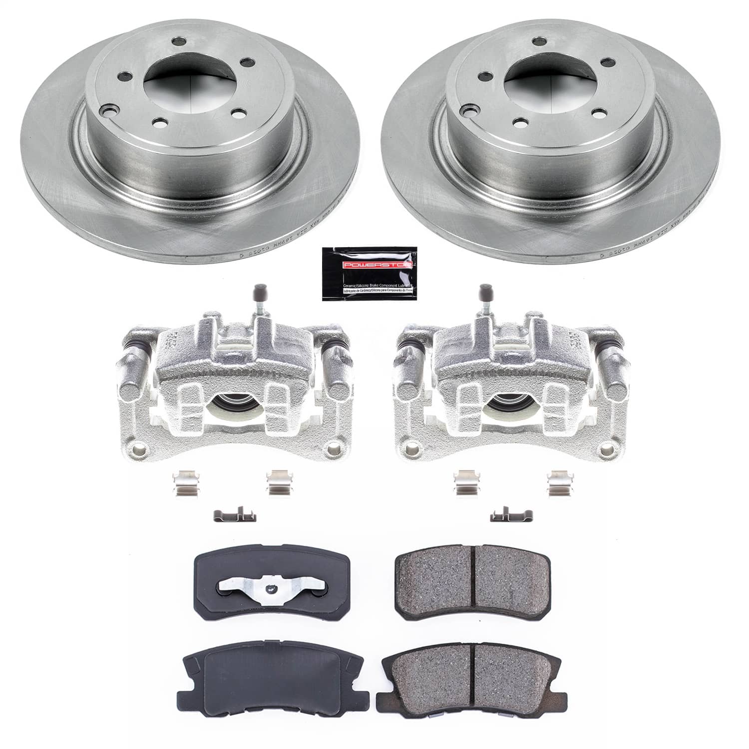 Power Stop - KCOE1630A - Rear - Disc Brake Pad/Caliper and Rotor Kit