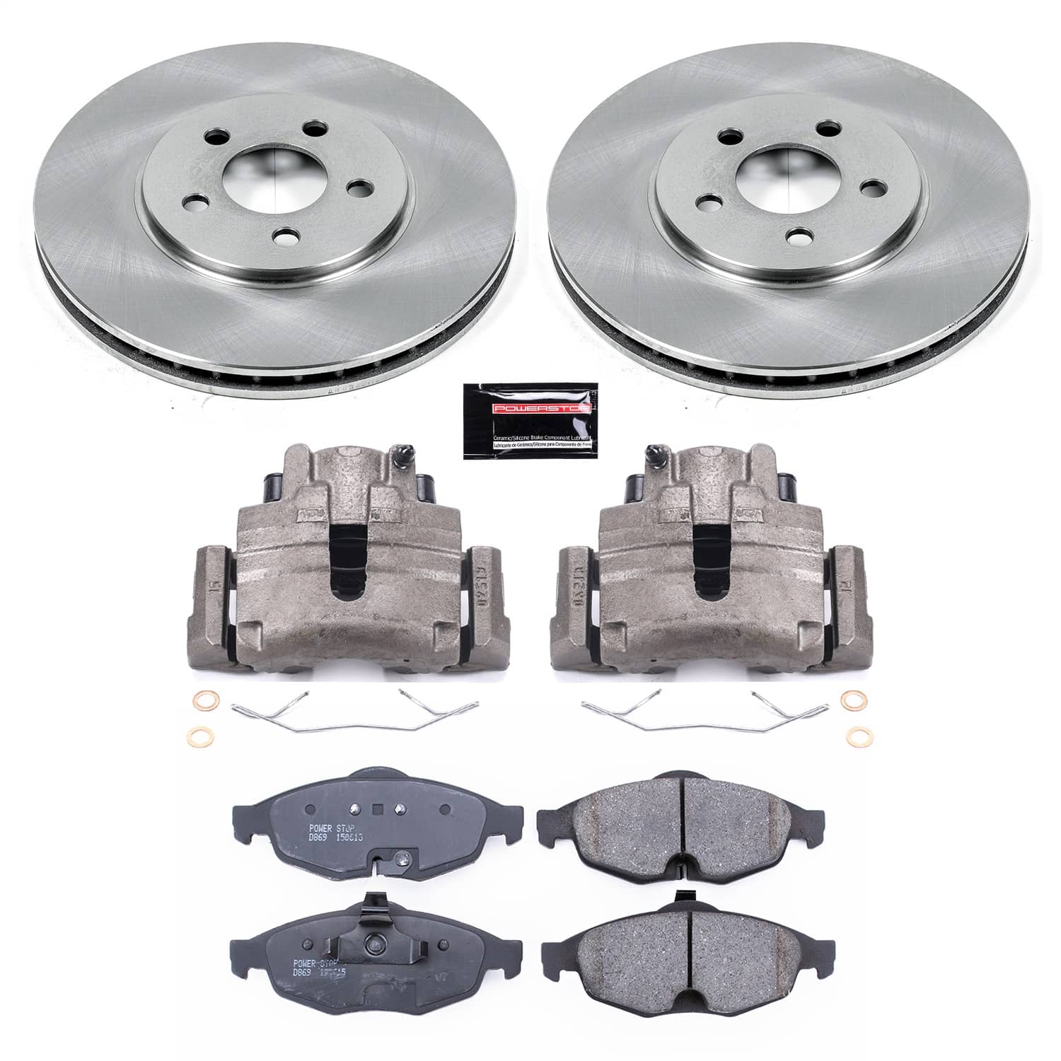 Power Stop - KCOE1684 - Front - Disc Brake Pad/Caliper and Rotor Kit