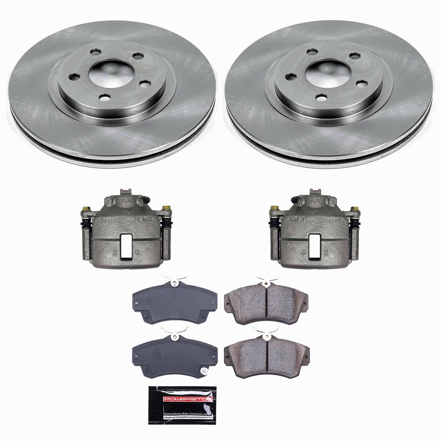 Power Stop - KCOE1704A - Front - Disc Brake Pad/Caliper and Rotor Kit