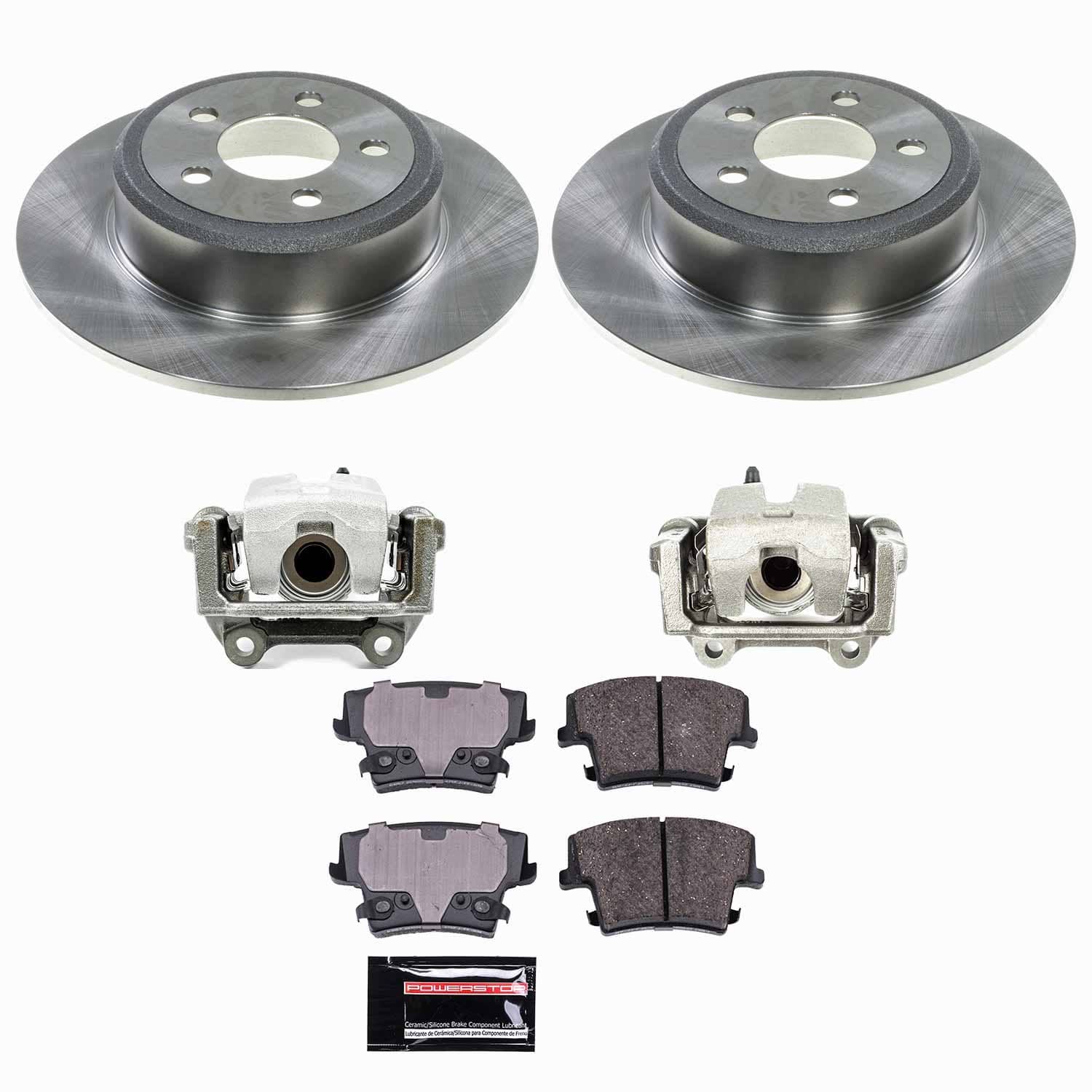 Power Stop - KCOE1719 - Rear - Disc Brake Pad/Caliper and Rotor Kit