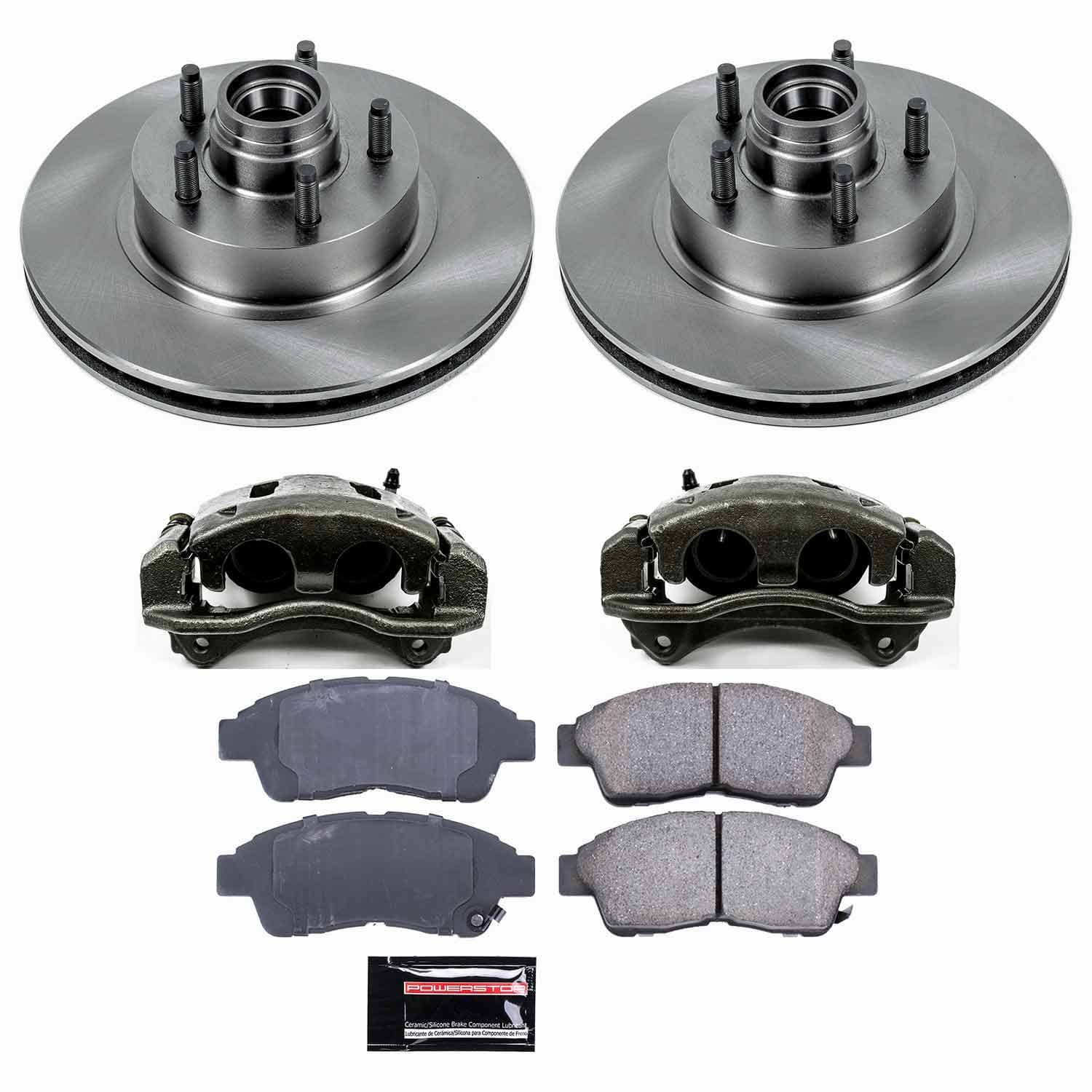 Power Stop - KCOE1854 - Front - Disc Brake Pad/Caliper and Rotor Kit