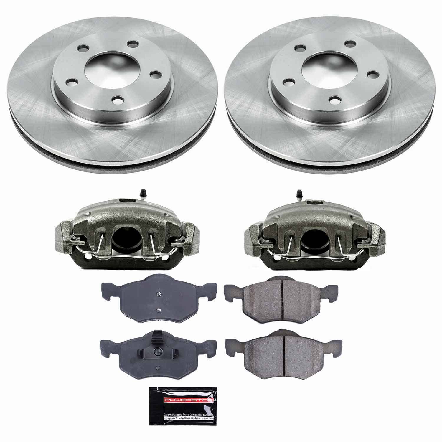 Power Stop - KCOE1930 - Front - Disc Brake Pad/Caliper and Rotor Kit