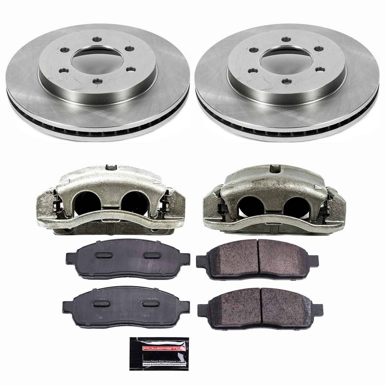 Power Stop - KCOE1943A - Front - Disc Brake Pad/Caliper and Rotor Kit