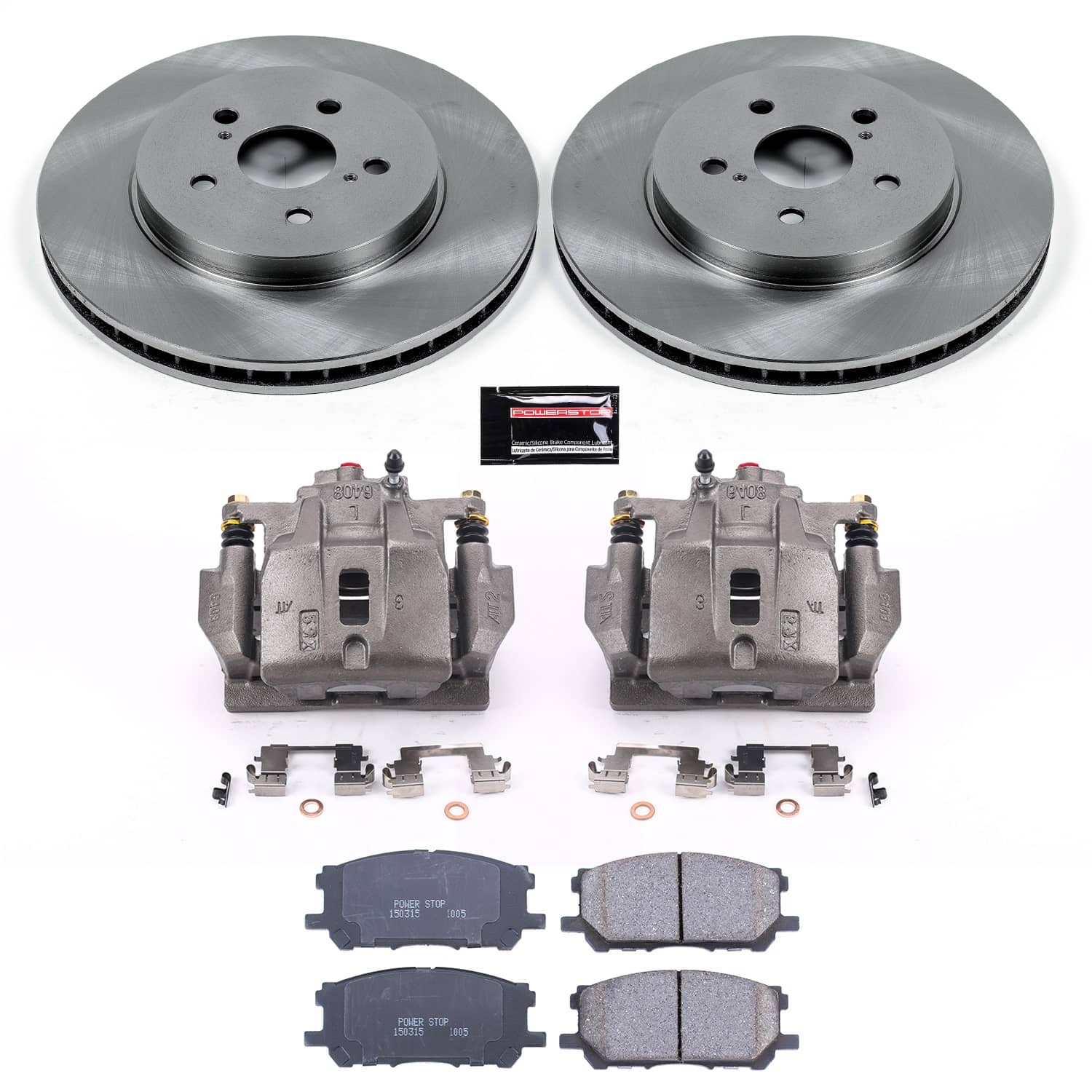 Power Stop - KCOE196 - Front - Disc Brake Pad/Caliper and Rotor Kit