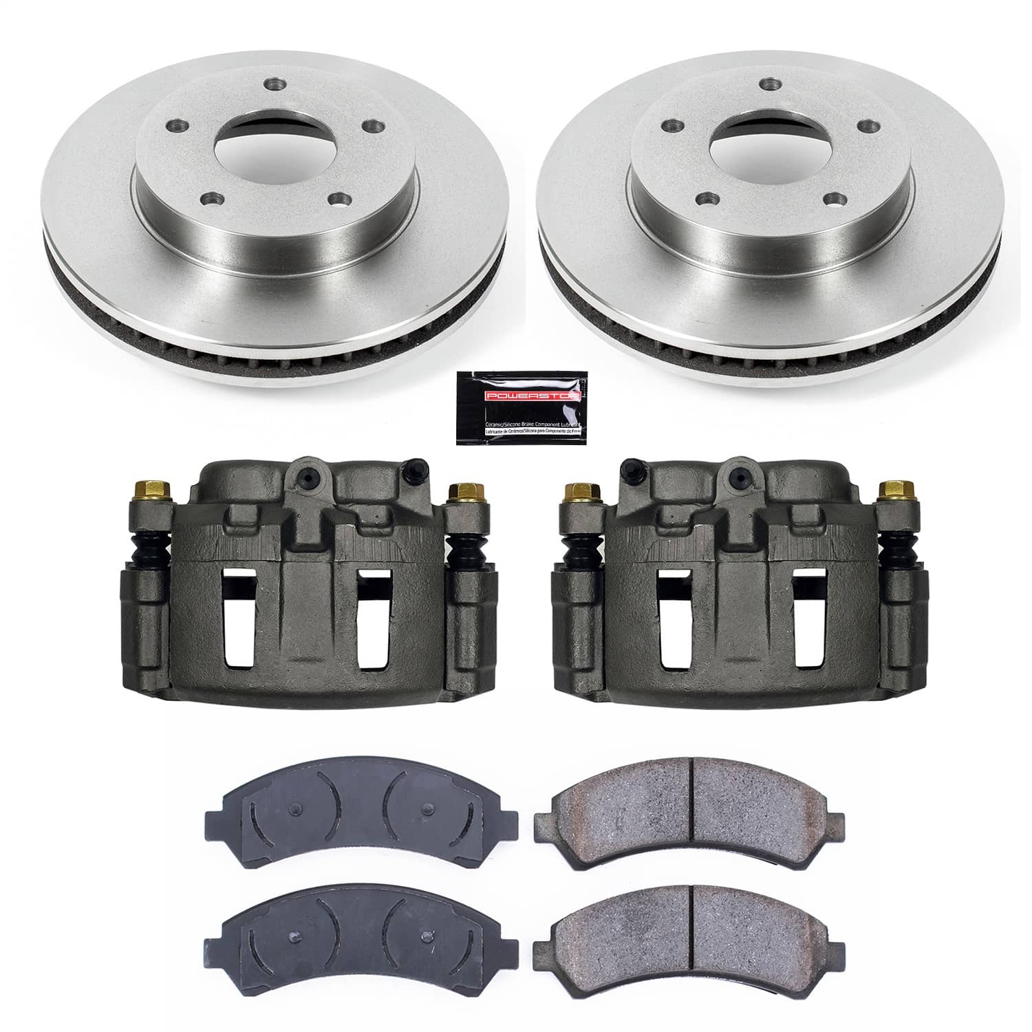 Power Stop - KCOE2004 - Front - Disc Brake Pad/Caliper and Rotor Kit