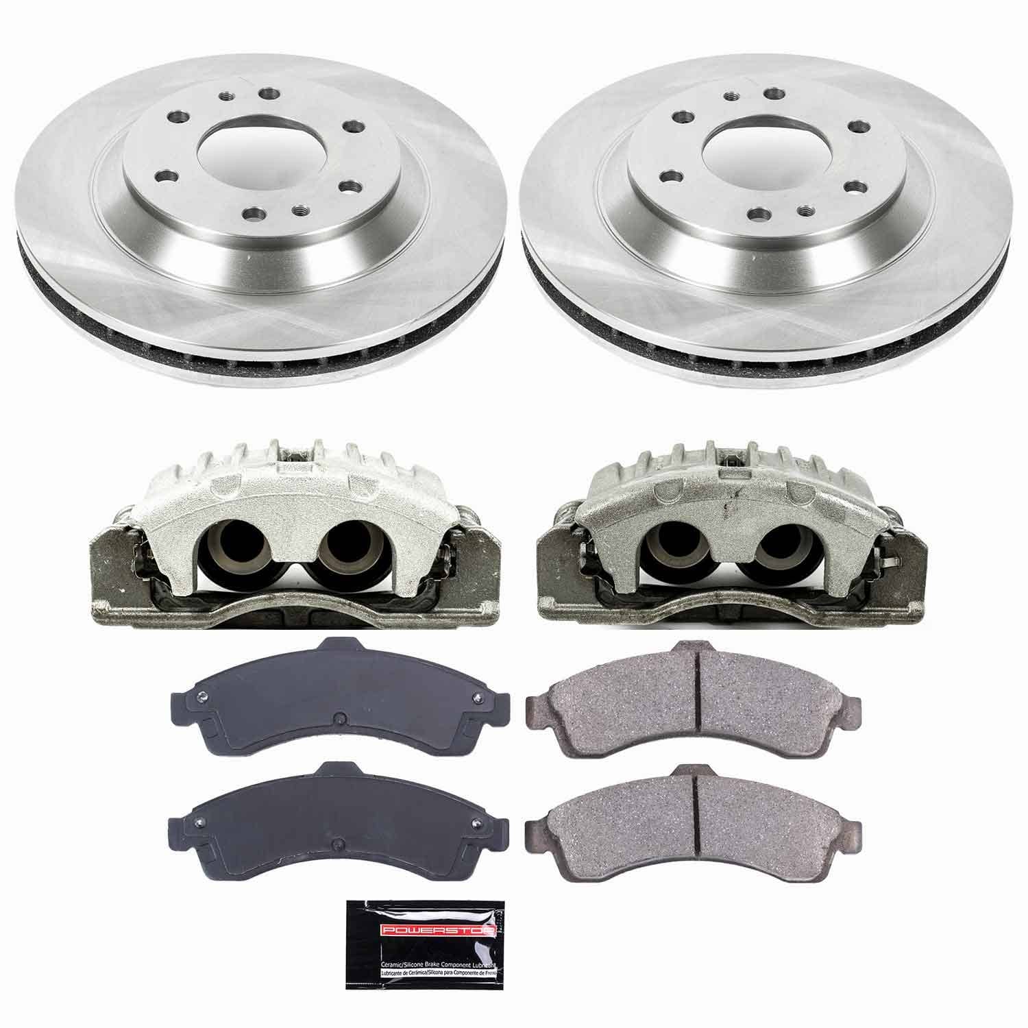 Power Stop - KCOE2057 - Front - Disc Brake Pad/Caliper and Rotor Kit