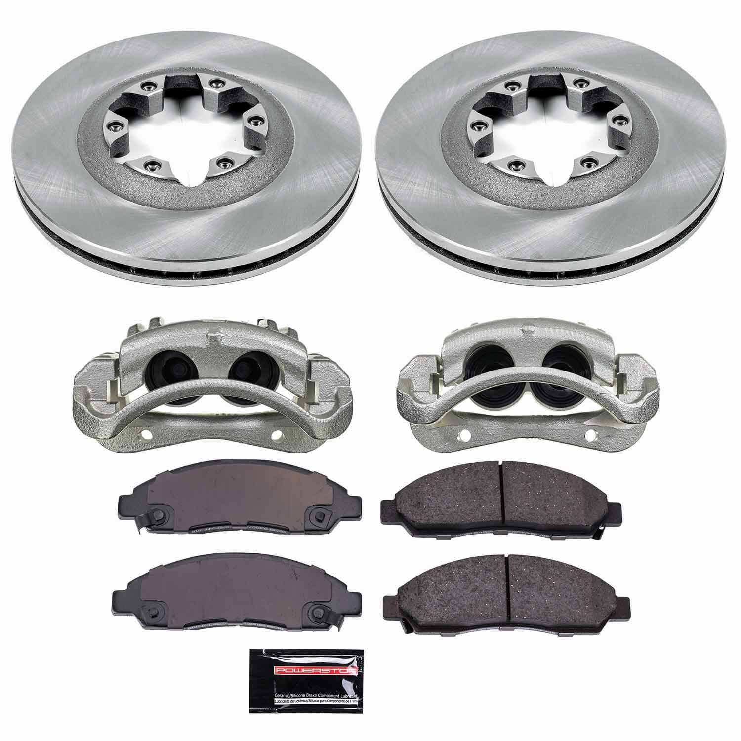Power Stop - KCOE2066 - Front - Disc Brake Pad/Caliper and Rotor Kit