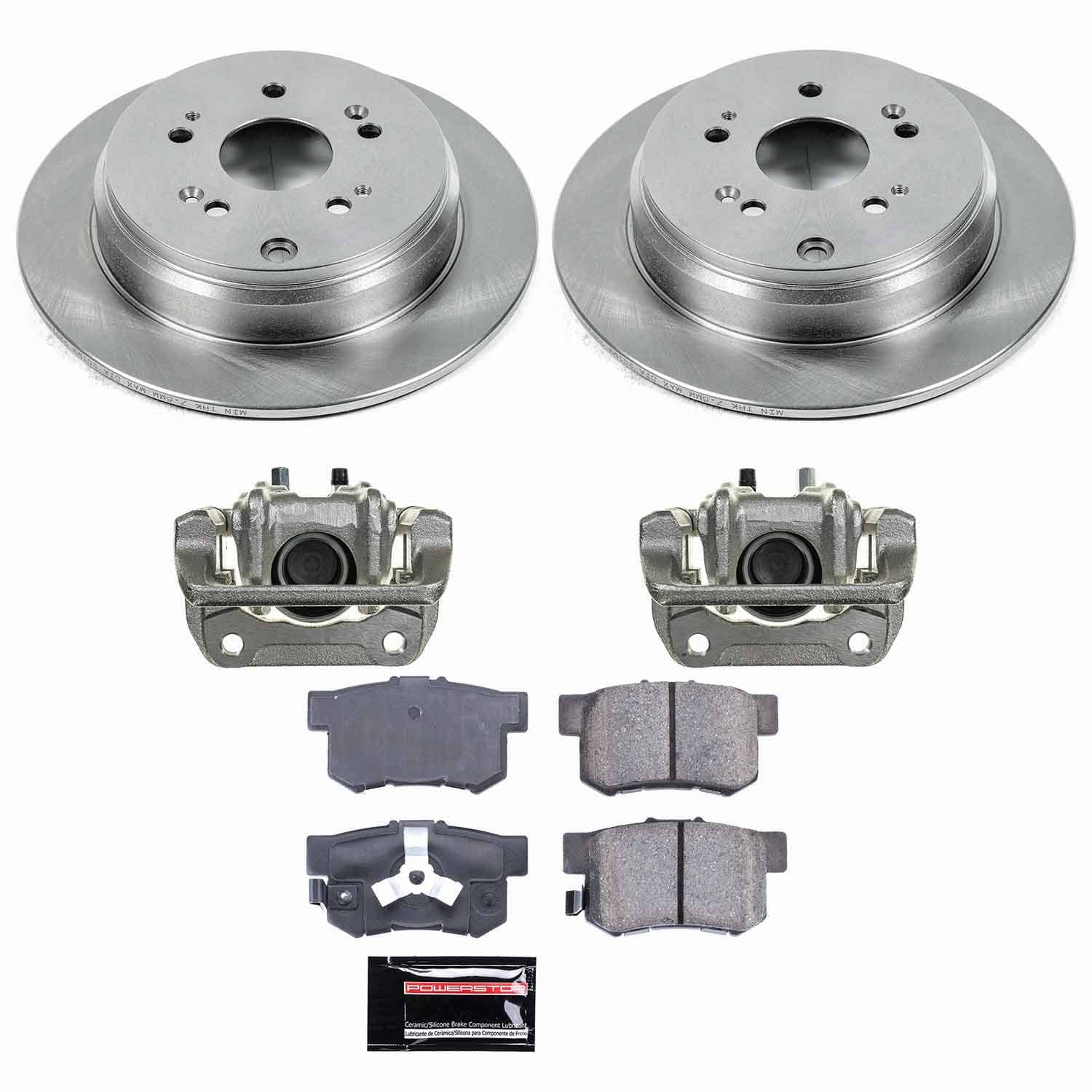 Power Stop - KCOE206B - Rear - Disc Brake Pad/Caliper and Rotor Kit