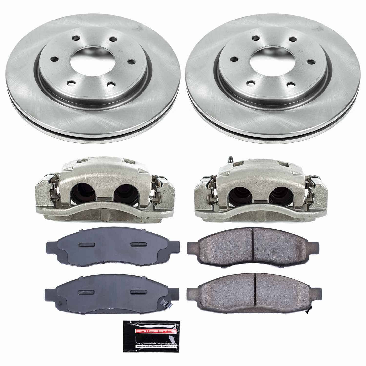 Power Stop - KCOE211 - Front - Disc Brake Pad/Caliper and Rotor Kit