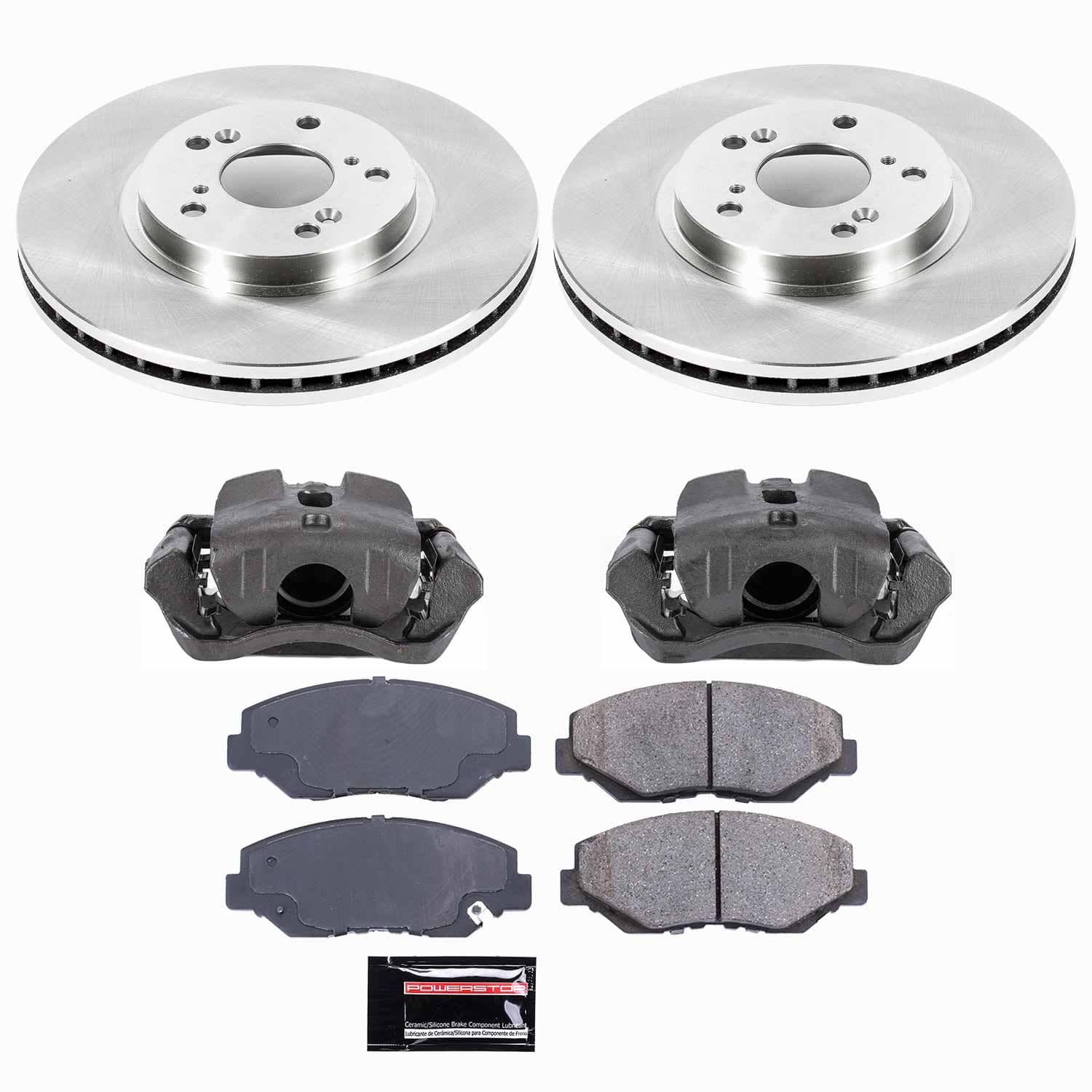 Power Stop - KCOE2302 - Front - Disc Brake Pad/Caliper and Rotor Kit