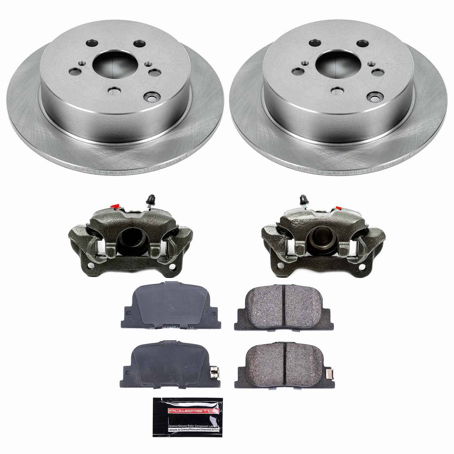 Power Stop - KCOE2319 - Rear - Disc Brake Pad/Caliper and Rotor Kit