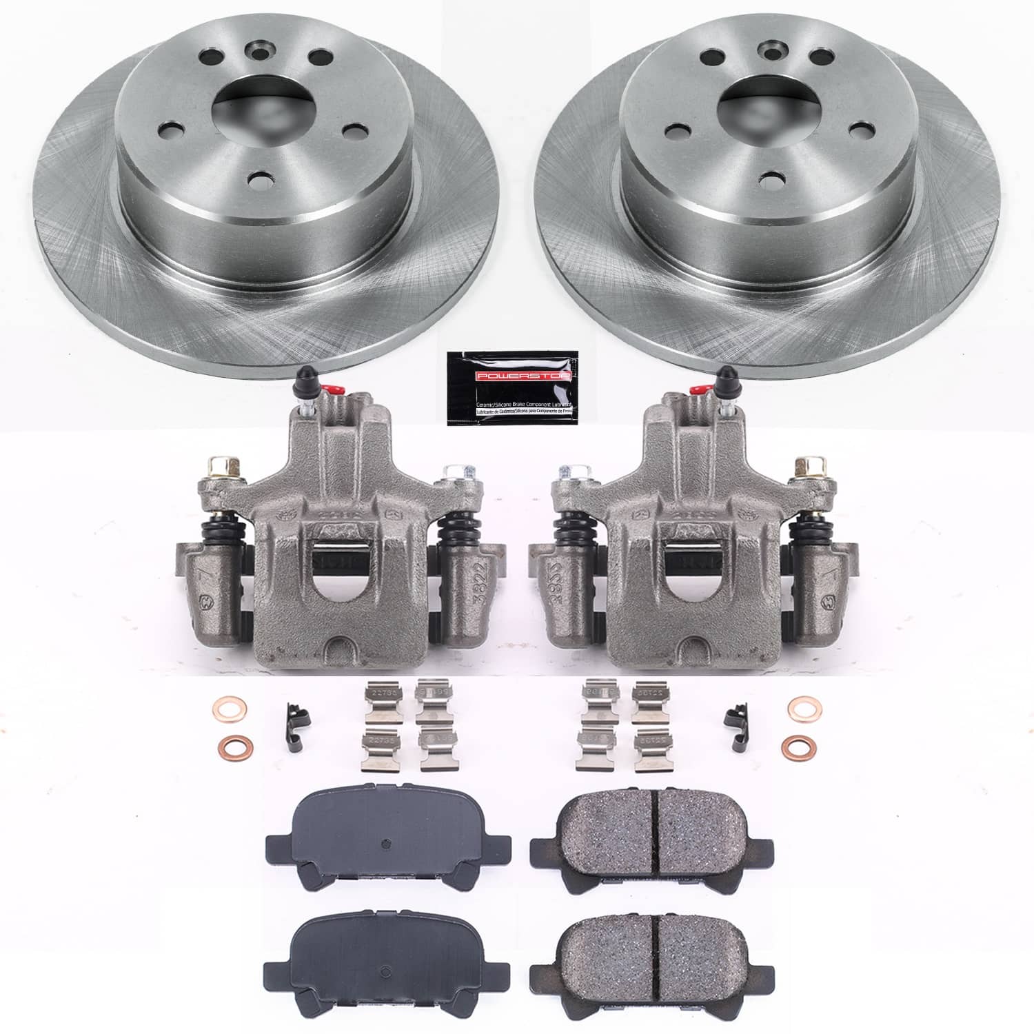 Power Stop - KCOE2322 - Rear - Disc Brake Pad/Caliper and Rotor Kit
