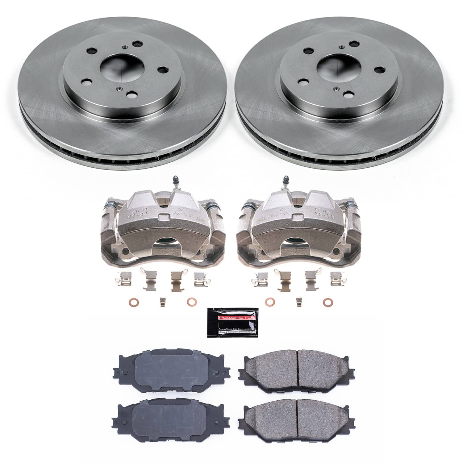 Power Stop - KCOE2406 - Front - Disc Brake Pad/Caliper and Rotor Kit