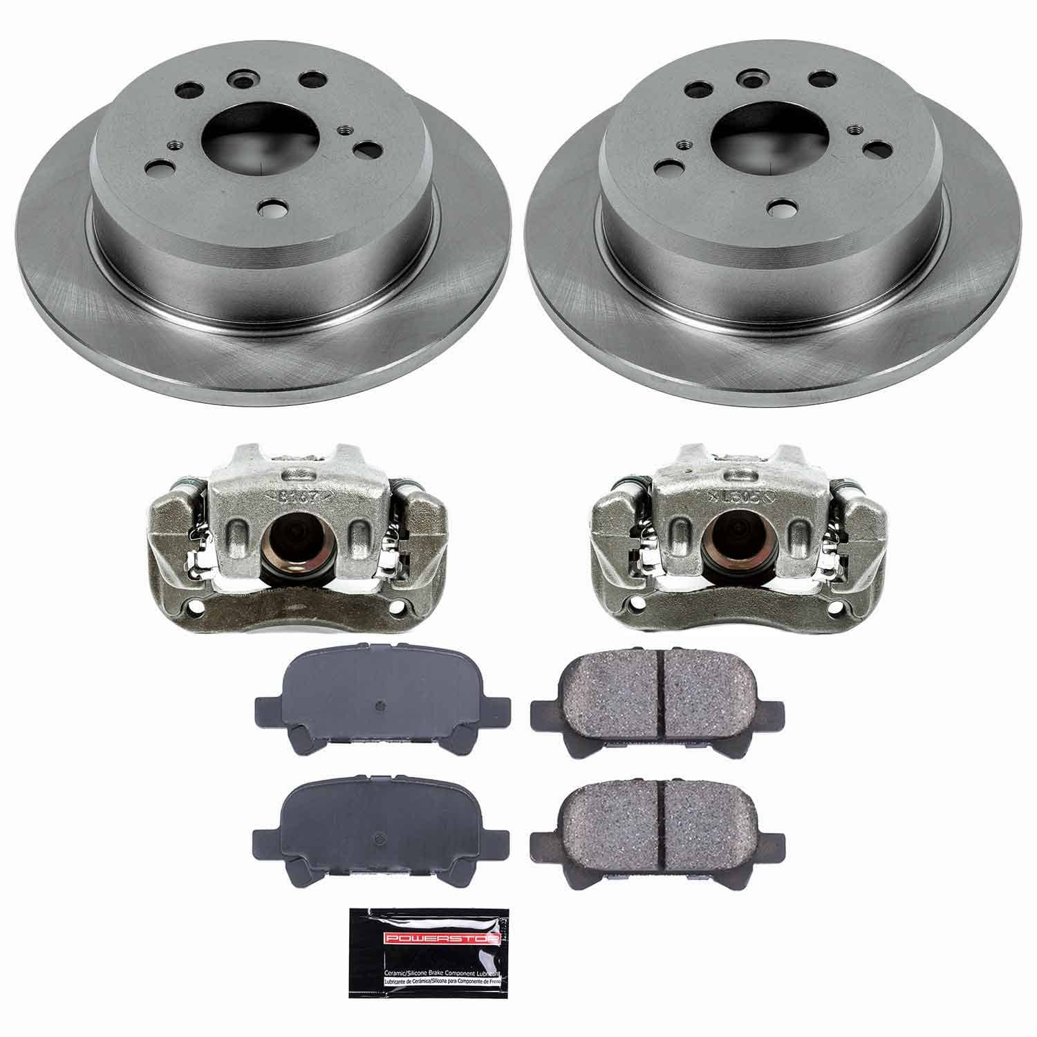 Power Stop - KCOE2417 - Rear - Disc Brake Pad/Caliper and Rotor Kit