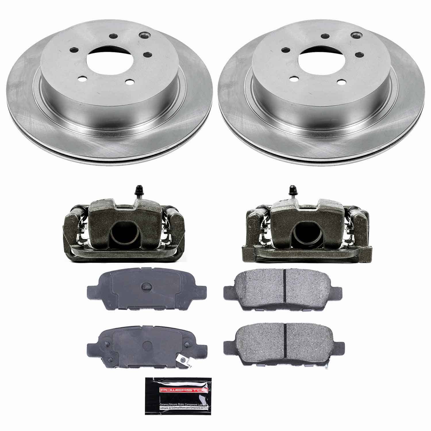 Power Stop - KCOE2427 - Rear - Disc Brake Pad/Caliper and Rotor Kit