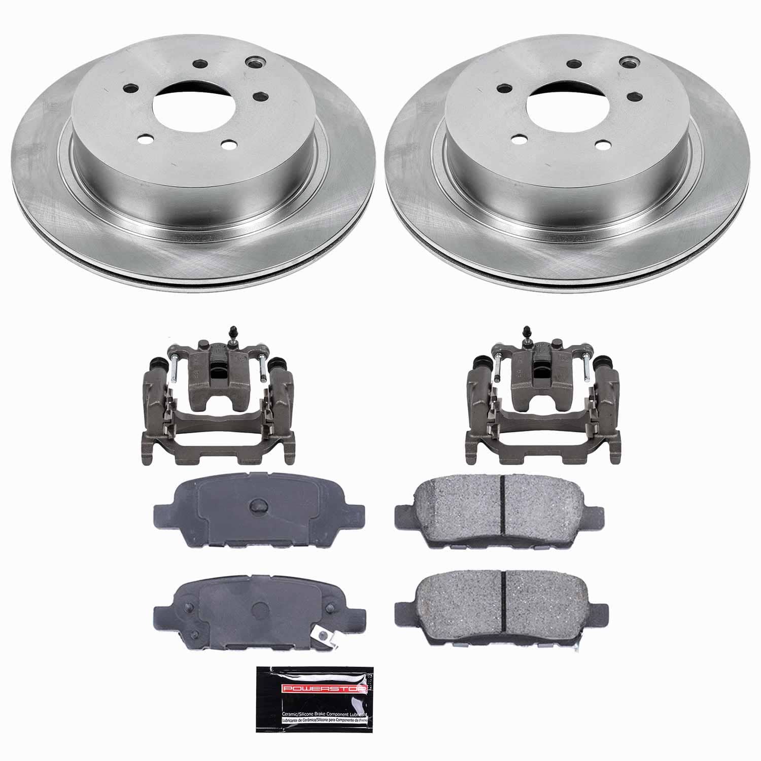 Power Stop - KCOE2427A - Rear - Disc Brake Pad/Caliper and Rotor Kit