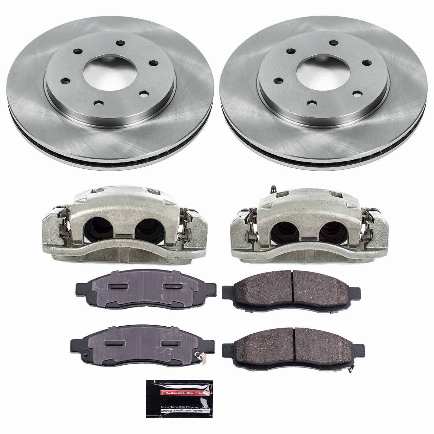 Power Stop - KCOE2442 - Front - Disc Brake Pad/Caliper and Rotor Kit