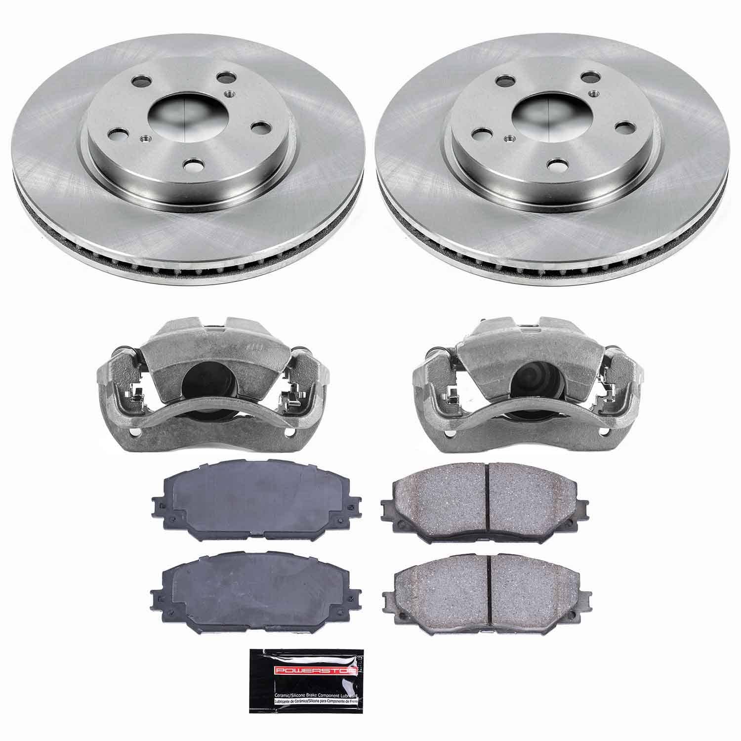 Power Stop - KCOE258 - Front - Disc Brake Pad/Caliper and Rotor Kit