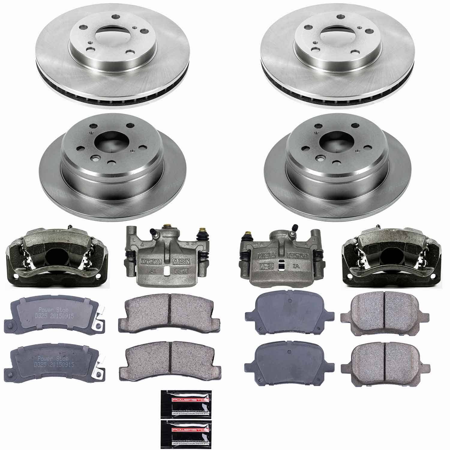 Power Stop - KCOE2713 - Front and Rear - Disc Brake Pad/Caliper and Rotor Kit