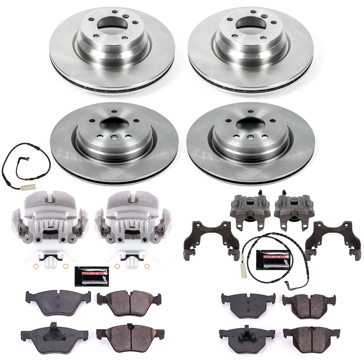Power Stop - KCOE2886 - Front and Rear - Disc Brake Pad/Caliper and Rotor Kit