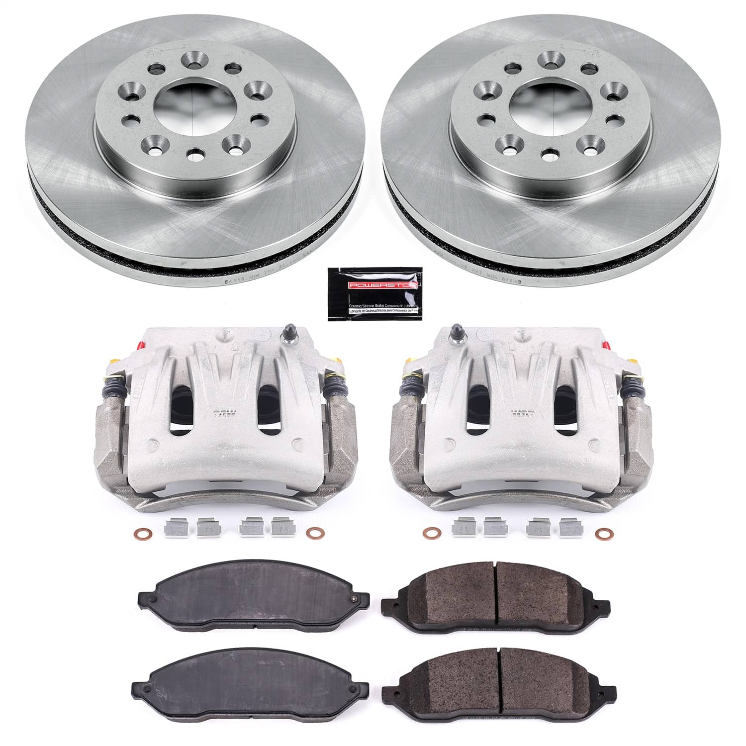 Power Stop - KCOE3051 - Front - Disc Brake Pad/Caliper and Rotor Kit