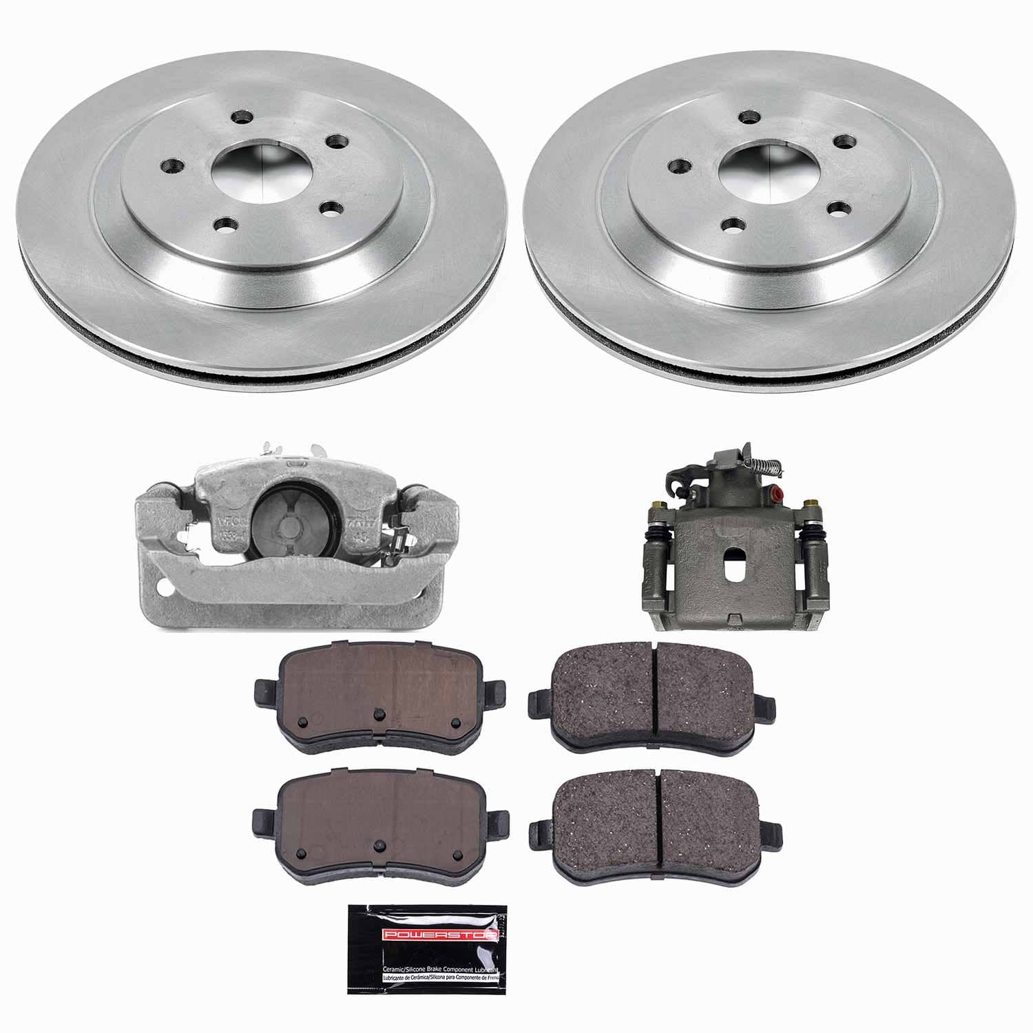 Power Stop - KCOE3061 - Rear - Disc Brake Pad/Caliper and Rotor Kit