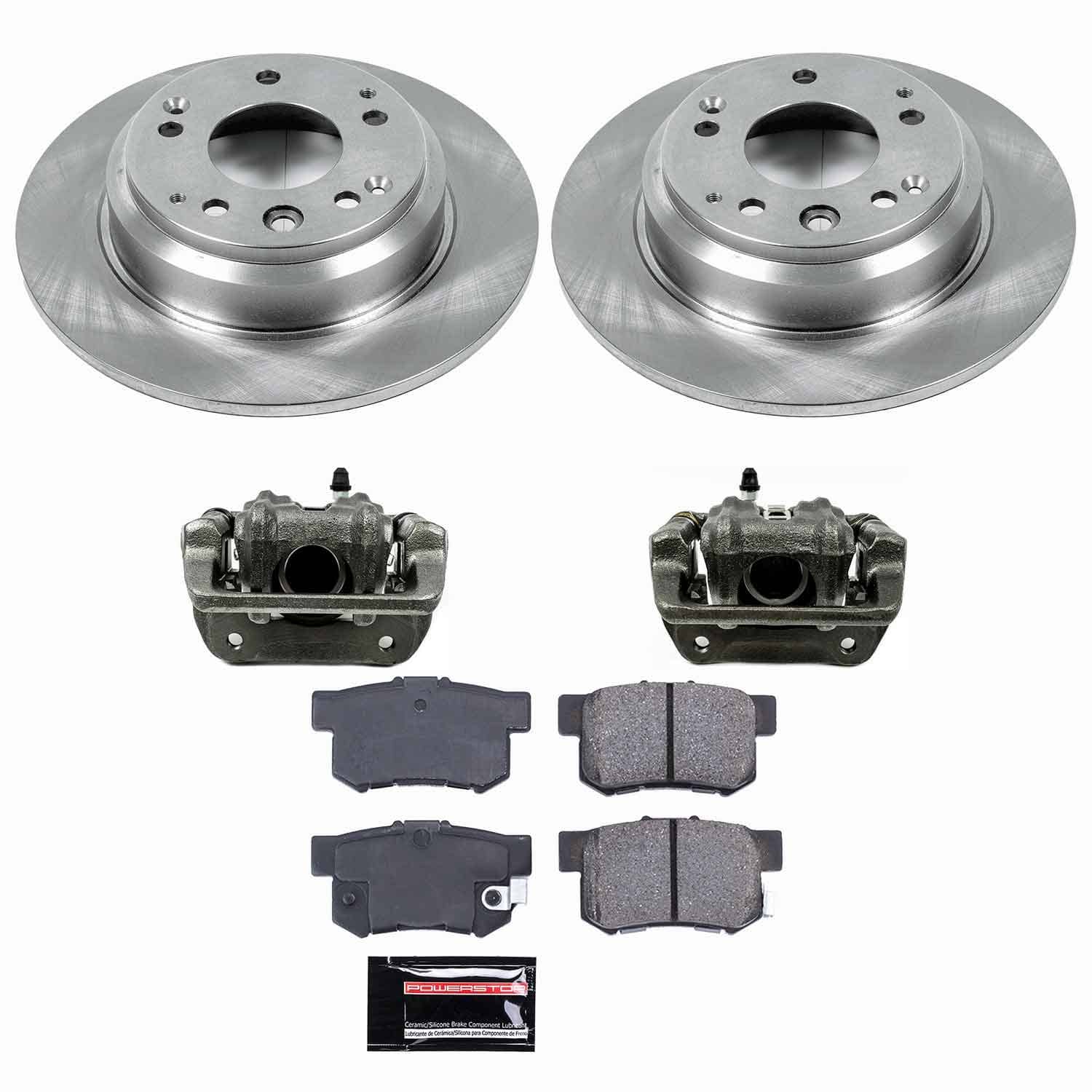 Power Stop - KCOE3153 - Rear - Disc Brake Pad/Caliper and Rotor Kit