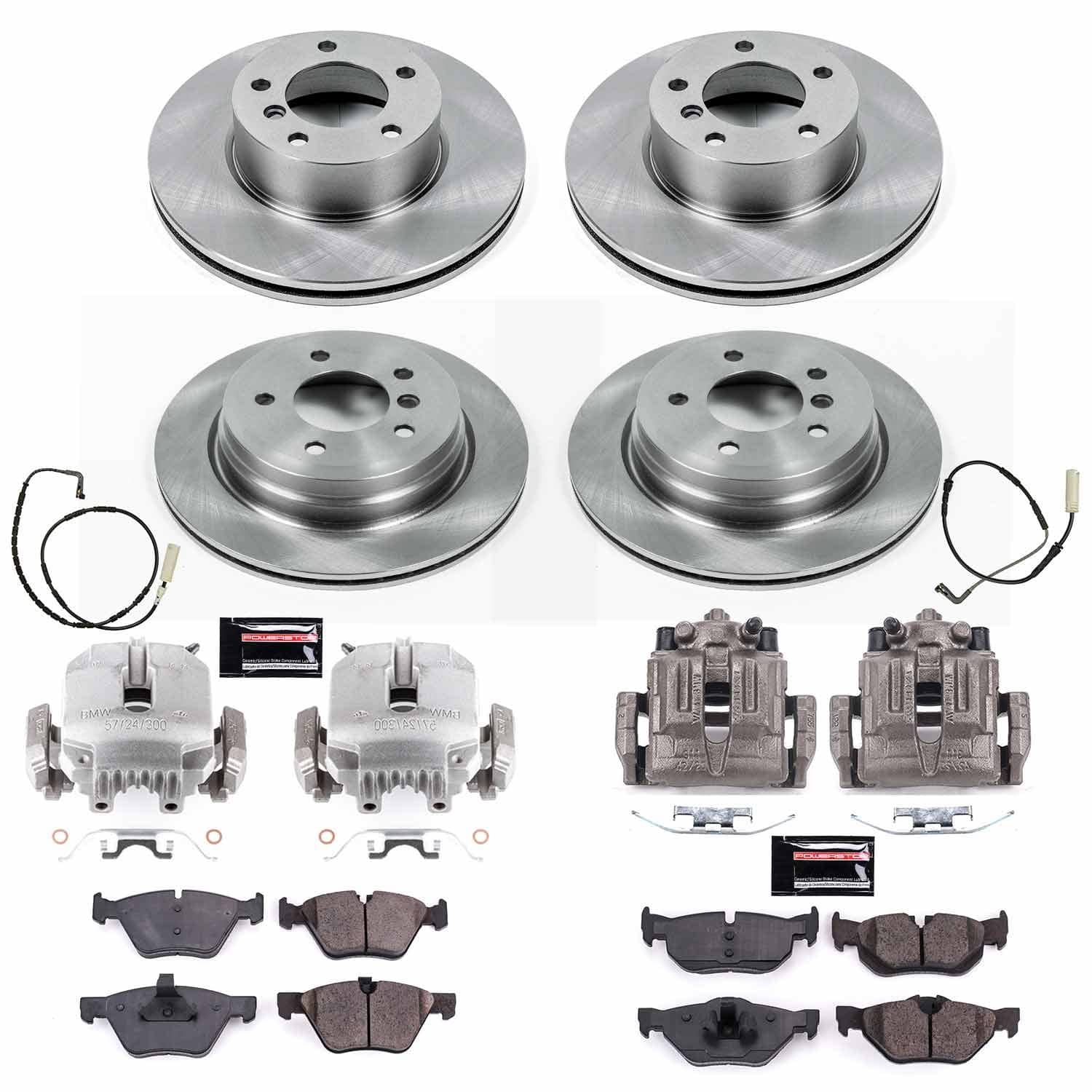 Power Stop - KCOE4103 - Front and Rear - Disc Brake Pad/Caliper and Rotor Kit
