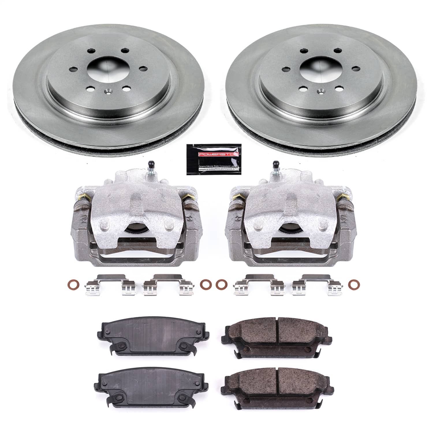 Power Stop - KCOE4568 - Rear - Disc Brake Pad/Caliper and Rotor Kit