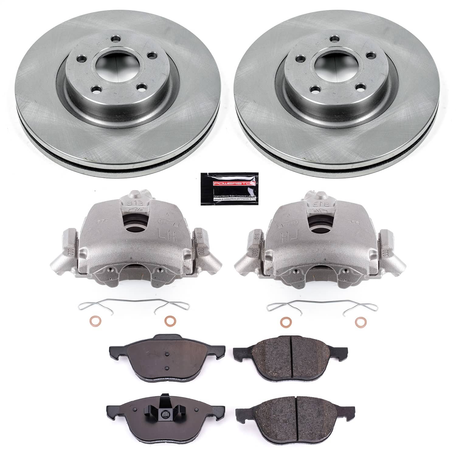 Power Stop - KCOE4575B - Front - Disc Brake Pad/Caliper and Rotor Kit