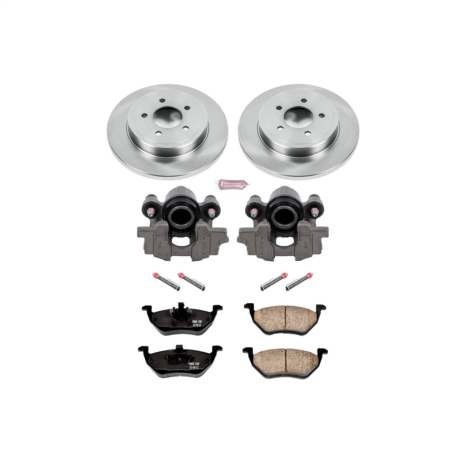 Power Stop - KCOE4585 - Rear - Disc Brake Pad/Caliper and Rotor Kit