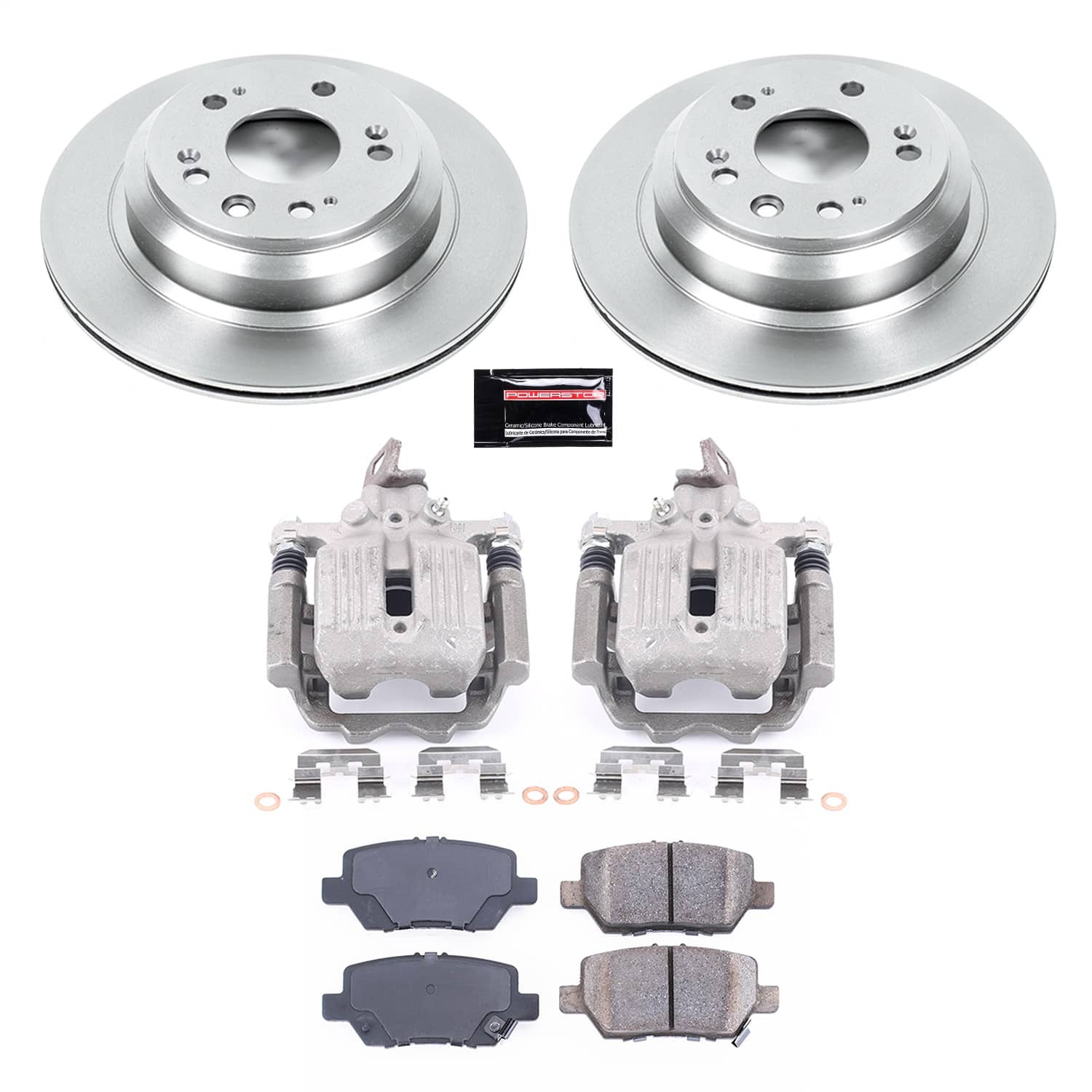 Power Stop - KCOE4605 - Rear - Disc Brake Pad/Caliper and Rotor Kit