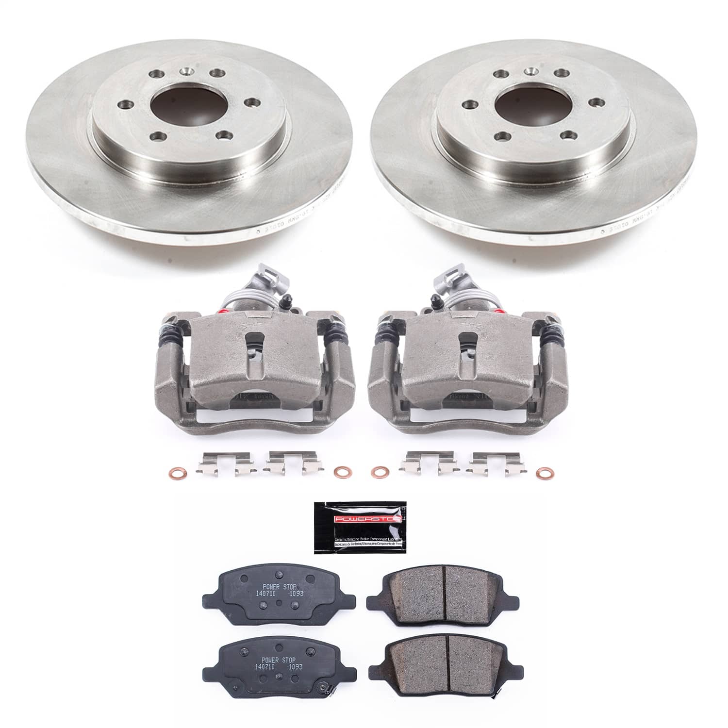 Power Stop - KCOE4610 - Rear - Disc Brake Pad/Caliper and Rotor Kit