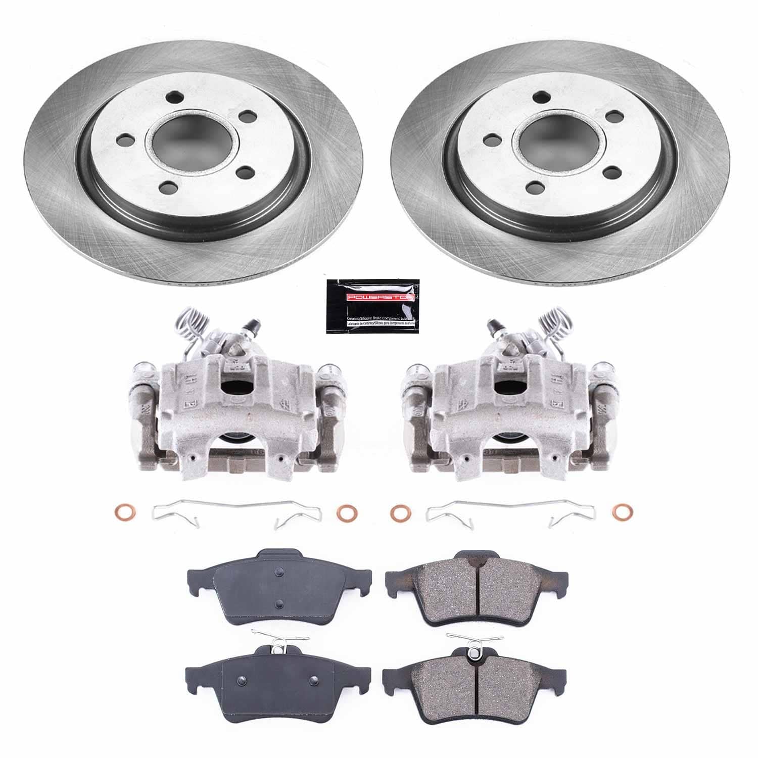 Power Stop - KCOE4613 - Rear - Disc Brake Pad/Caliper and Rotor Kit