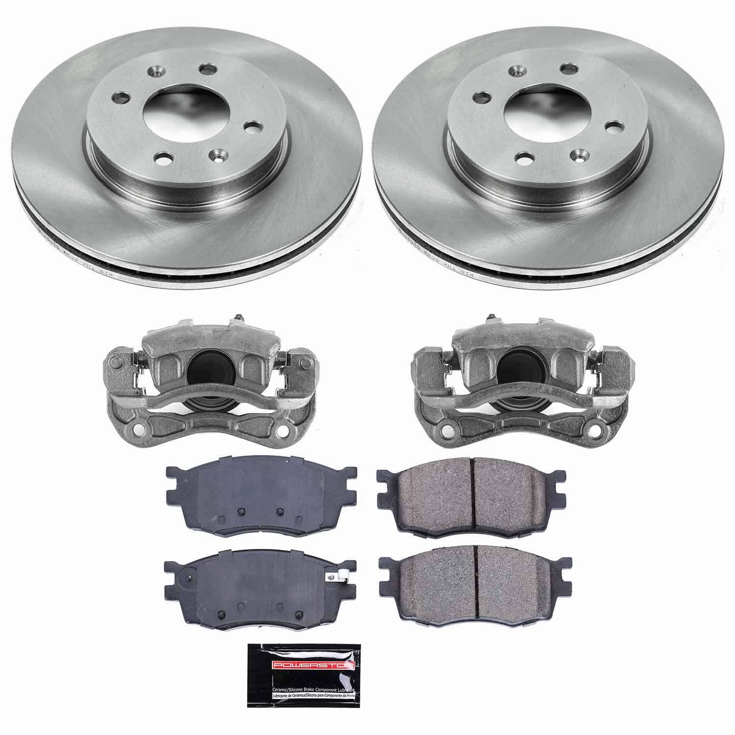 Power Stop - KCOE4652 - Front - Disc Brake Pad/Caliper and Rotor Kit