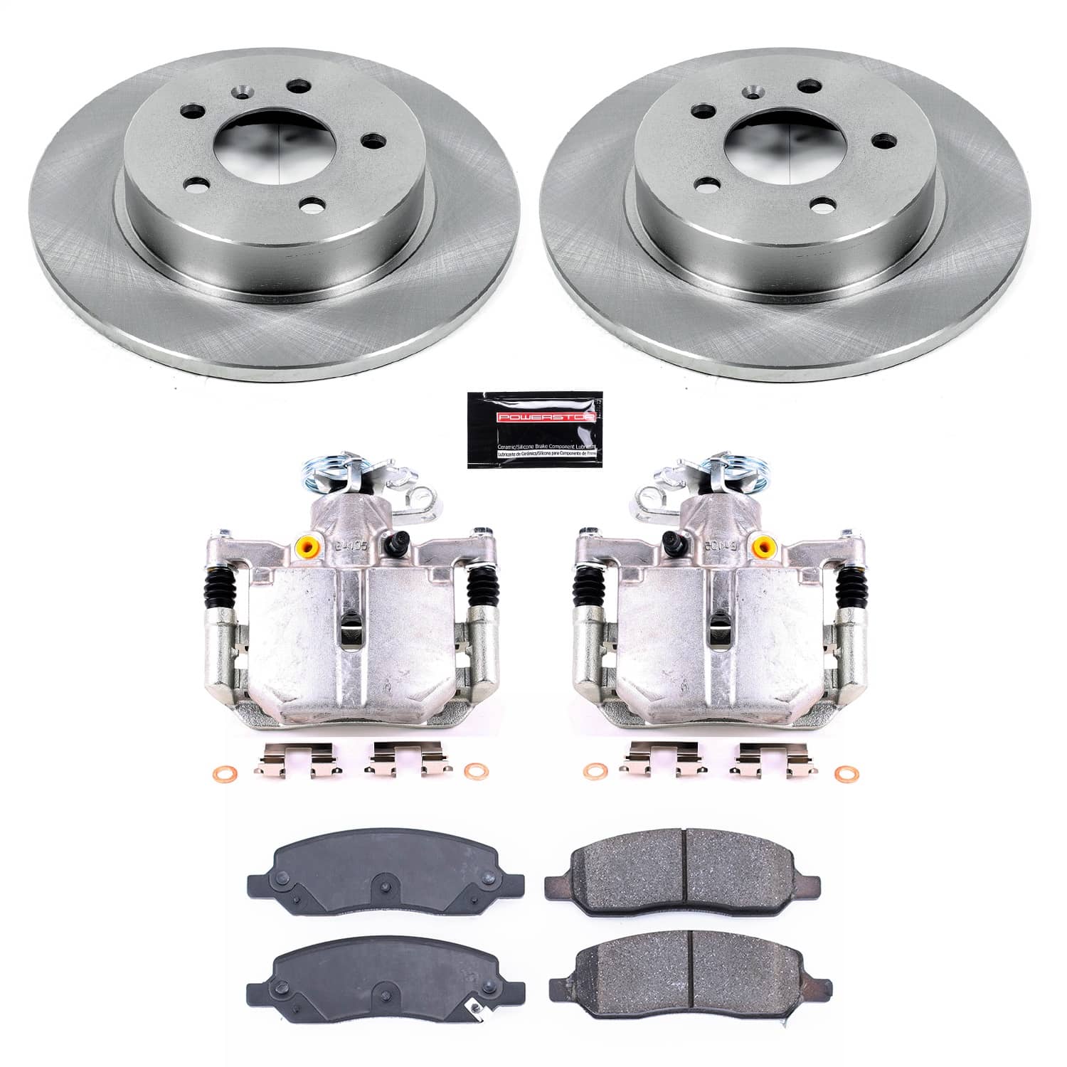 Power Stop - KCOE4658 - Rear - Disc Brake Pad/Caliper and Rotor Kit