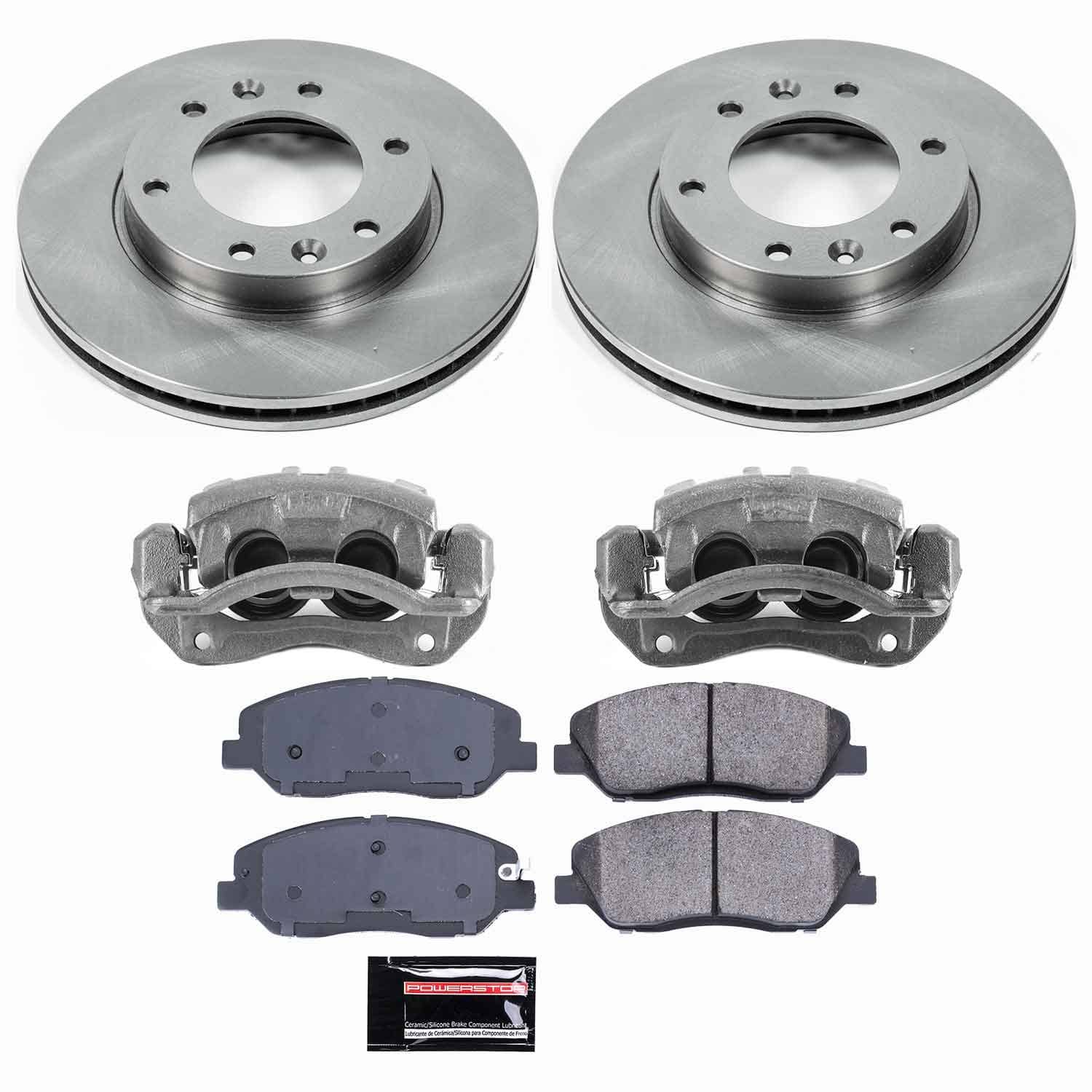 Power Stop - KCOE4664 - Front - Disc Brake Pad/Caliper and Rotor Kit