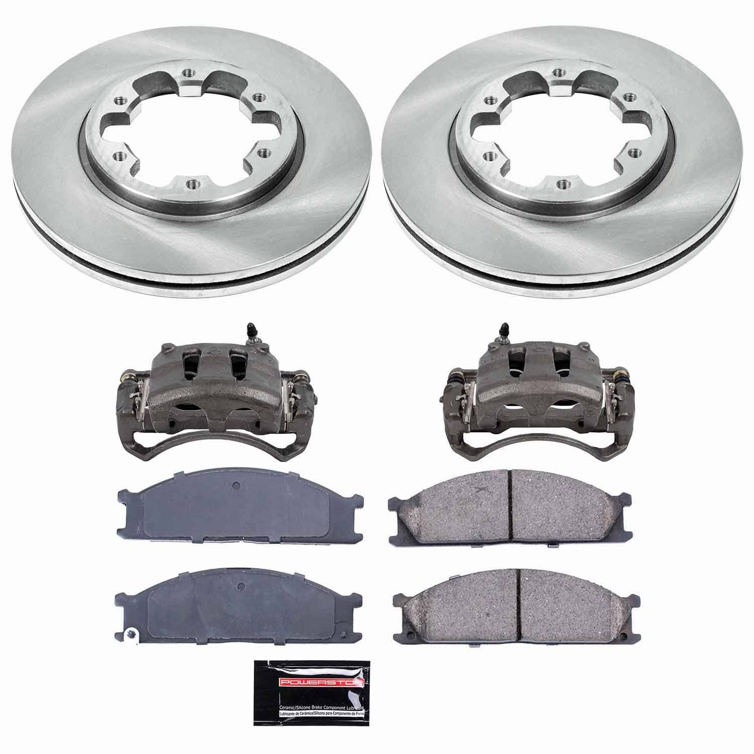 Power Stop - KCOE4837A - Front - Disc Brake Pad/Caliper and Rotor Kit