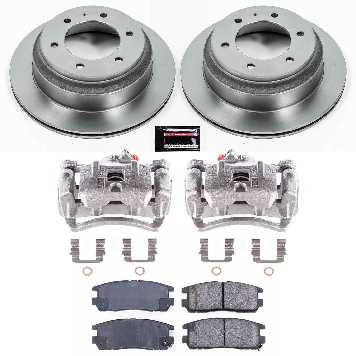 Power Stop - KCOE5029 - Rear - Disc Brake Pad/Caliper and Rotor Kit