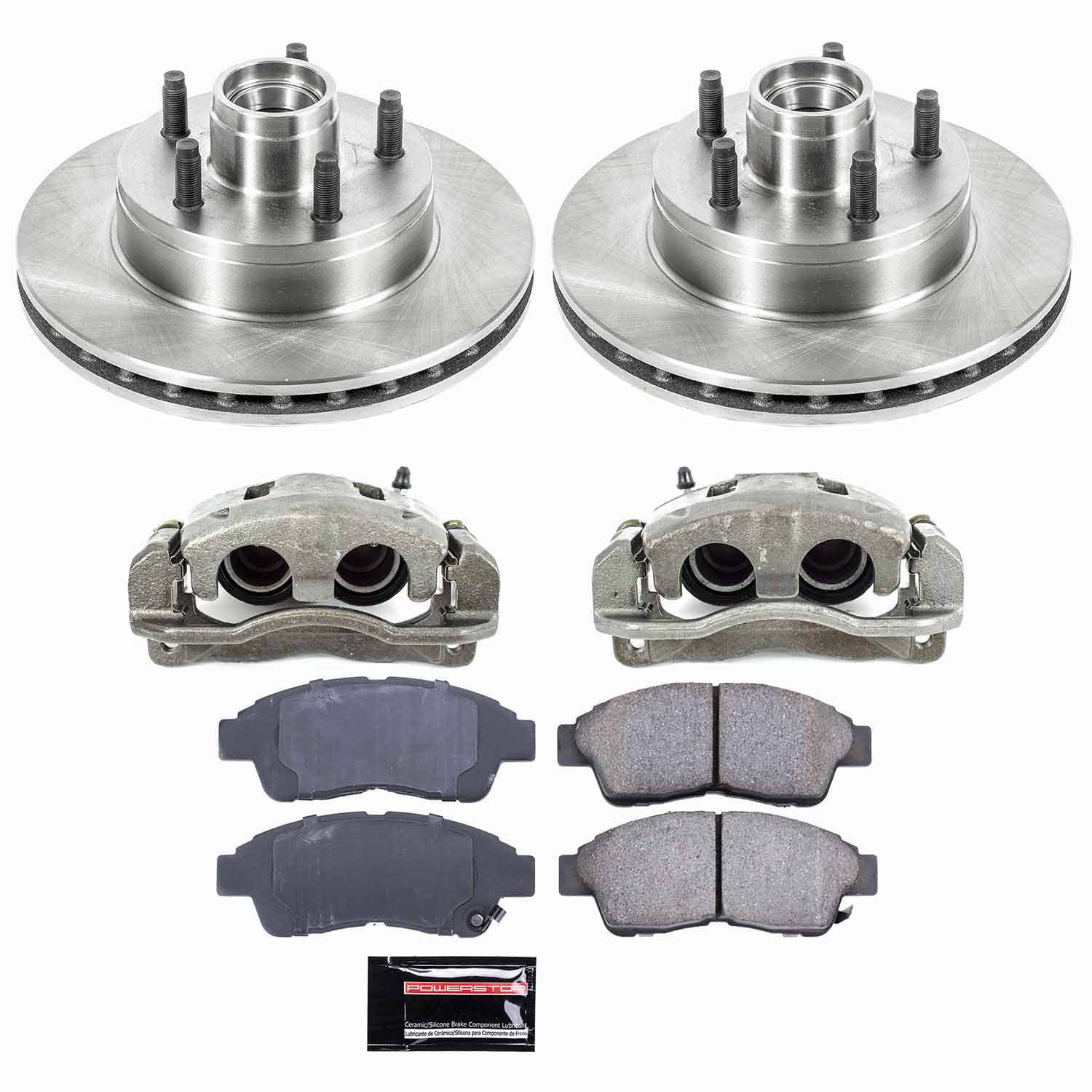 Power Stop - KCOE5079 - Front - Disc Brake Pad/Caliper and Rotor Kit