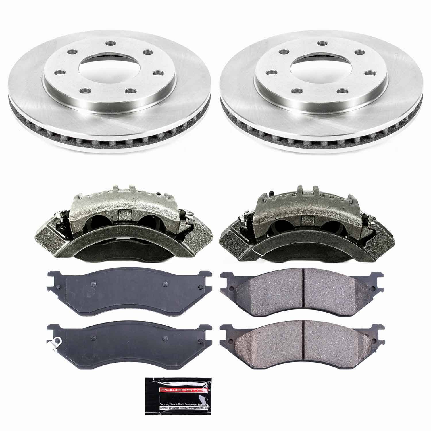 Power Stop - KCOE5139 - Front - Disc Brake Pad/Caliper and Rotor Kit