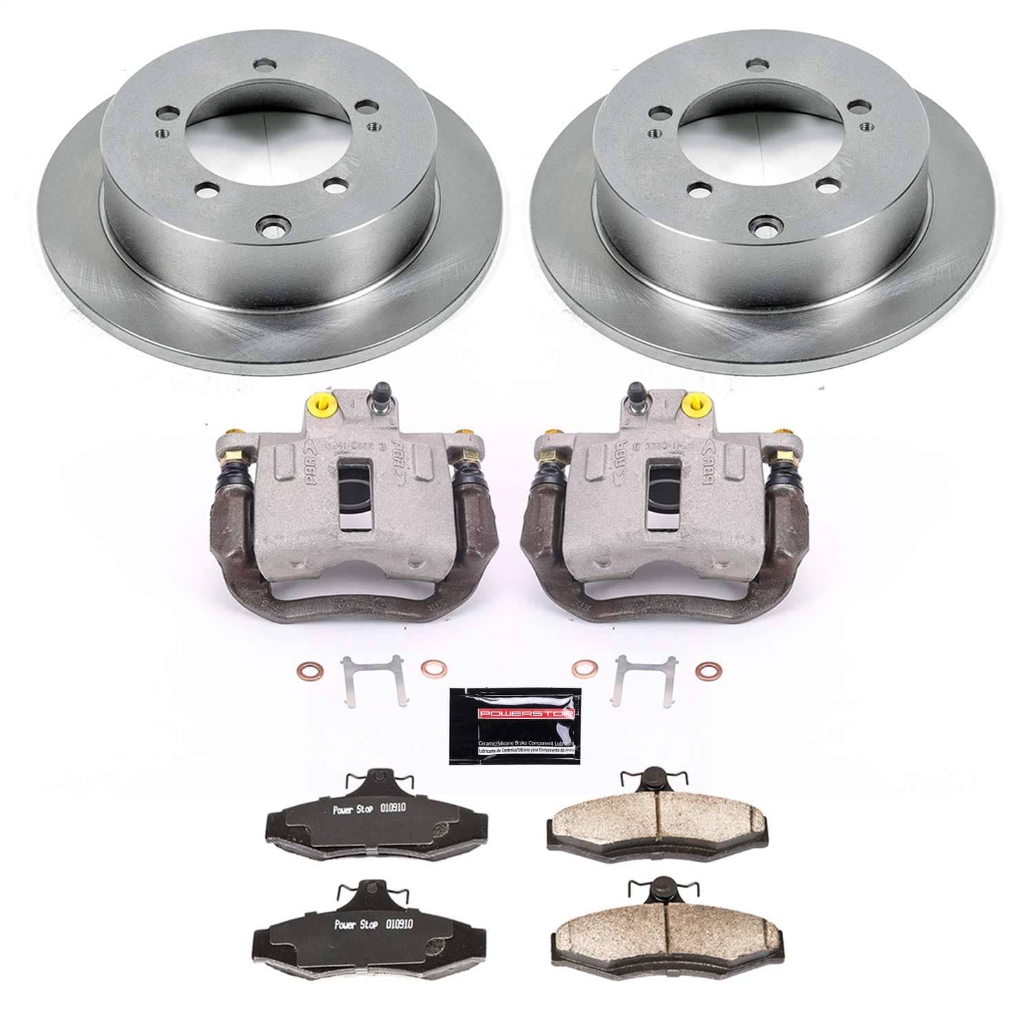 Power Stop - KCOE5153 - Rear - Disc Brake Pad/Caliper and Rotor Kit