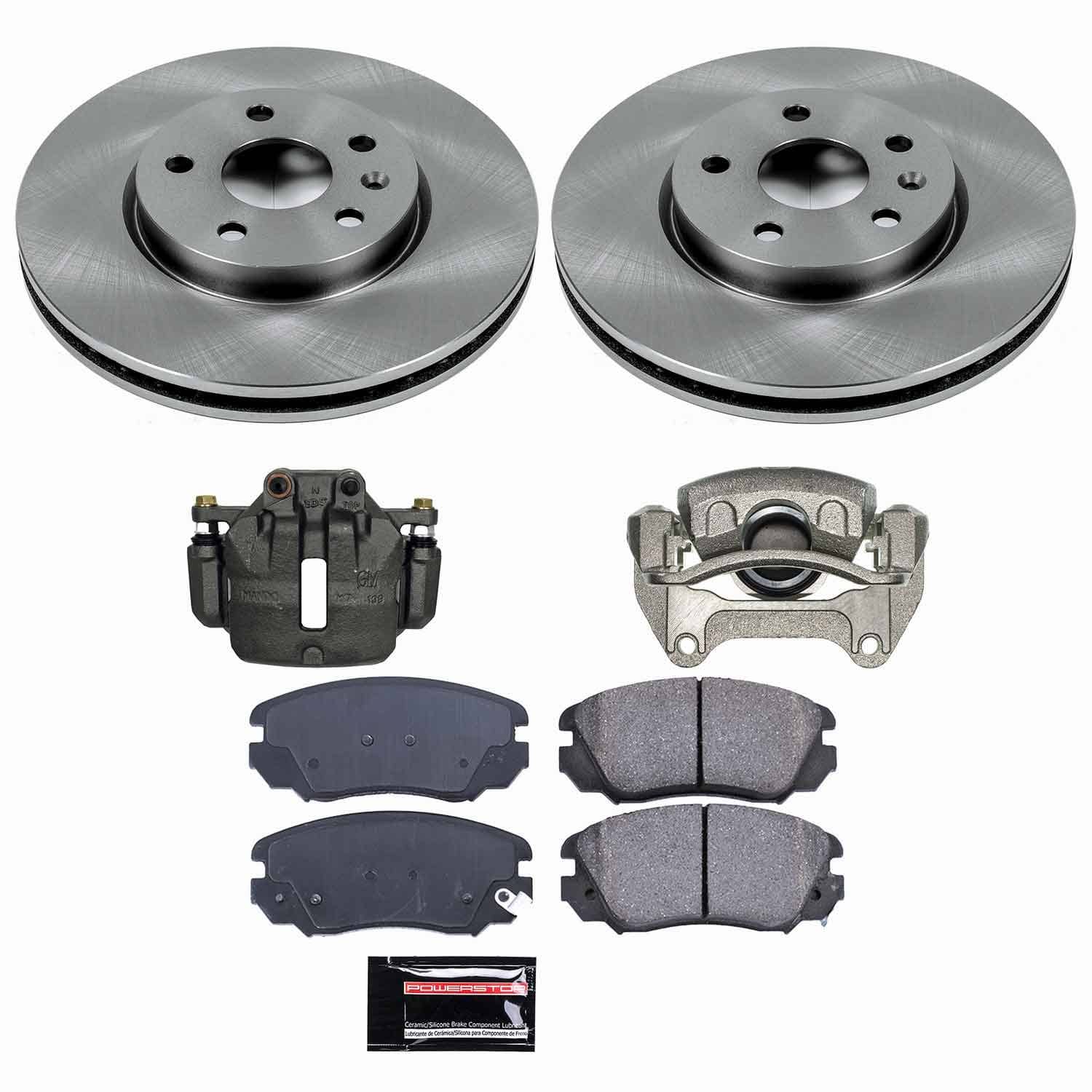 Power Stop - KCOE5334 - Front - Disc Brake Pad/Caliper and Rotor Kit