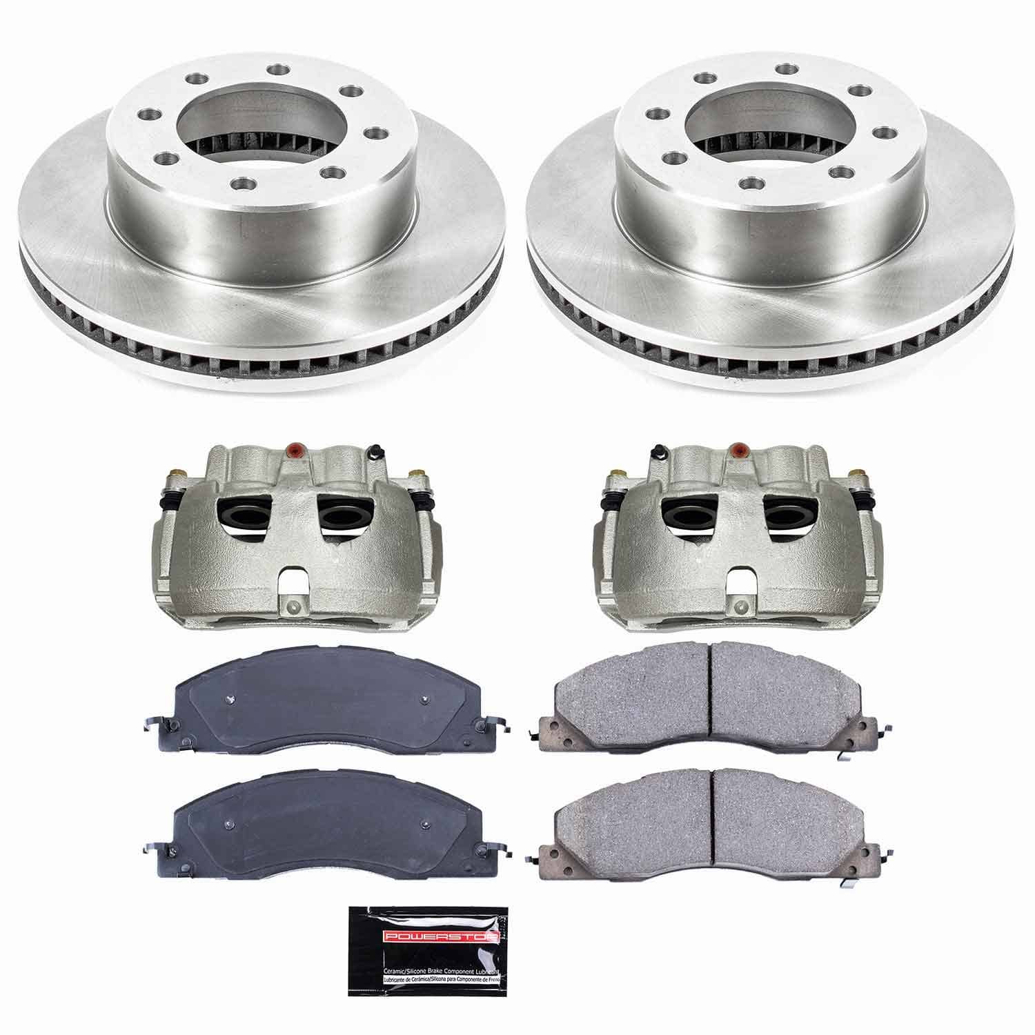 Power Stop - KCOE5411 - Front - Disc Brake Pad/Caliper and Rotor Kit